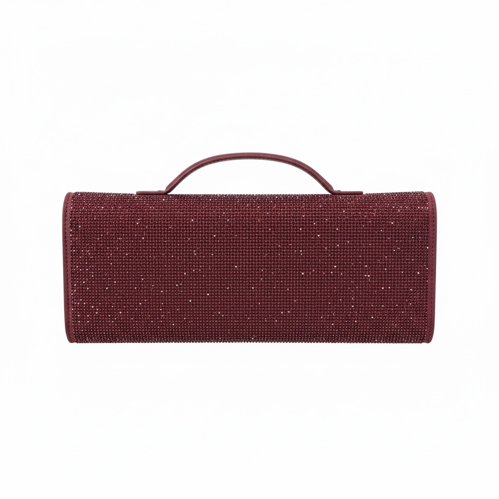 ✨ Bottega Veneta Burgundy Crystal Knot Clutch – Luxury Evening Bag ✨