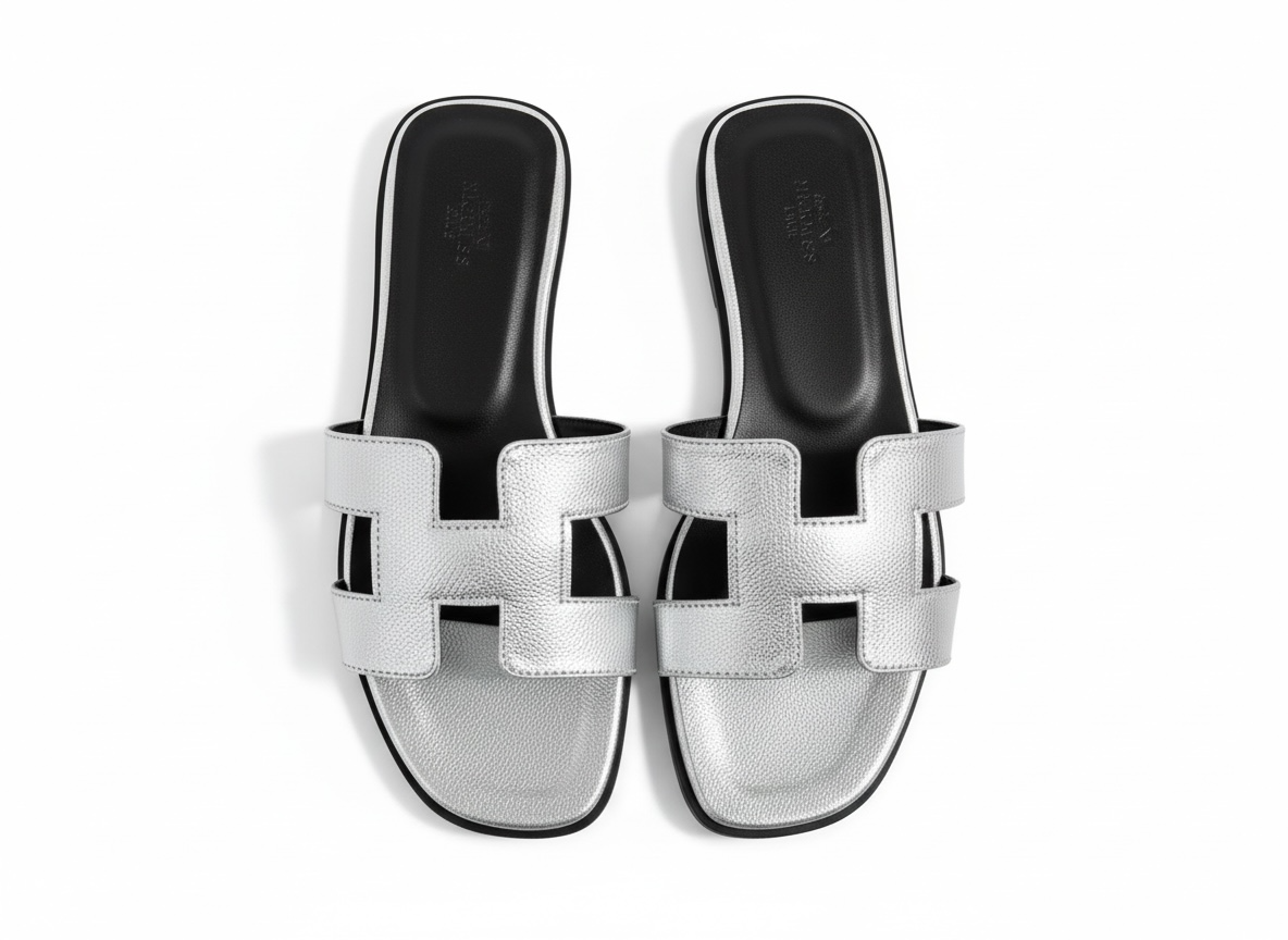 HERMÈS Inspired Metallic H Sandals ✨🤍 | Silver Chic Edition