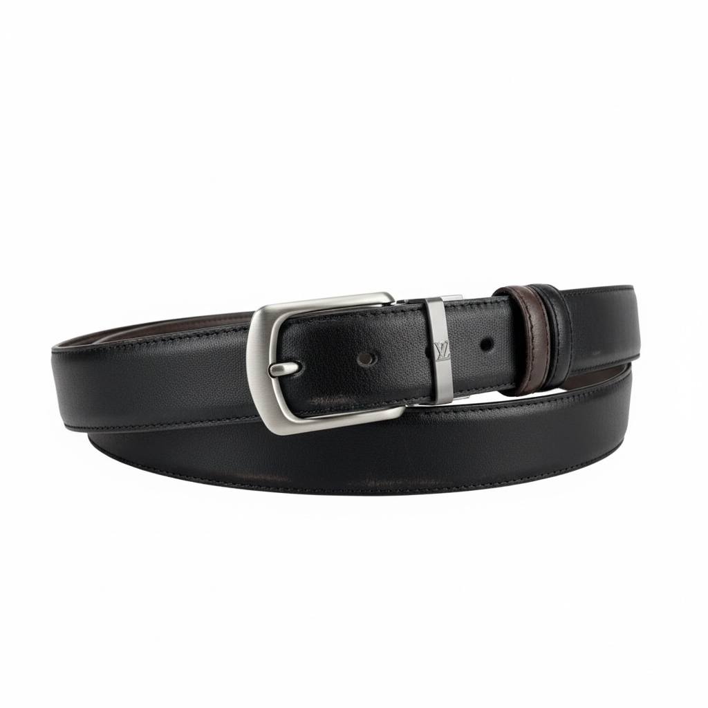 Louis Vuitton Reversible Leather Belt 115cm – Classic Silver Buckle ✨