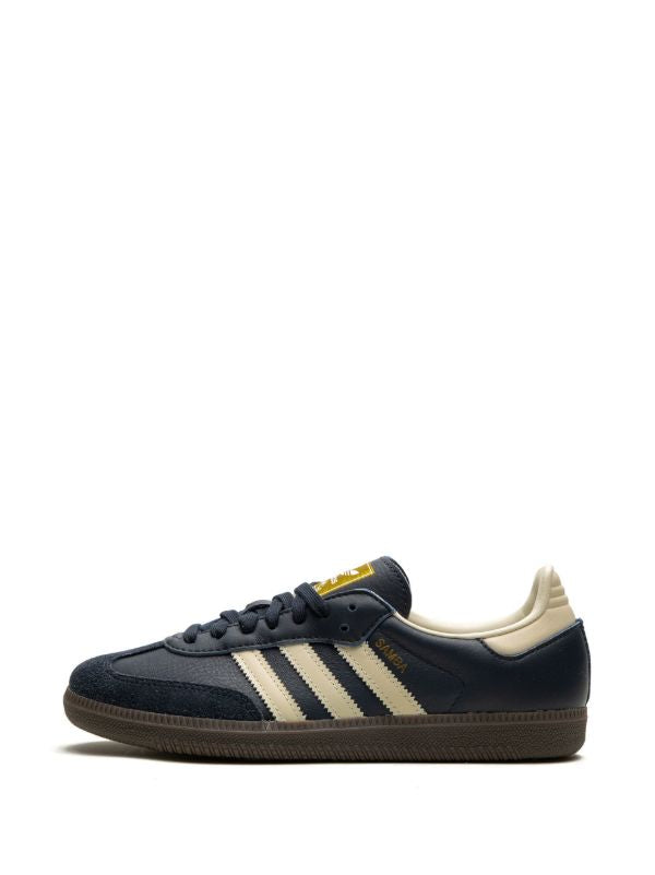 adidas Samba navy cream trainers side and sole views