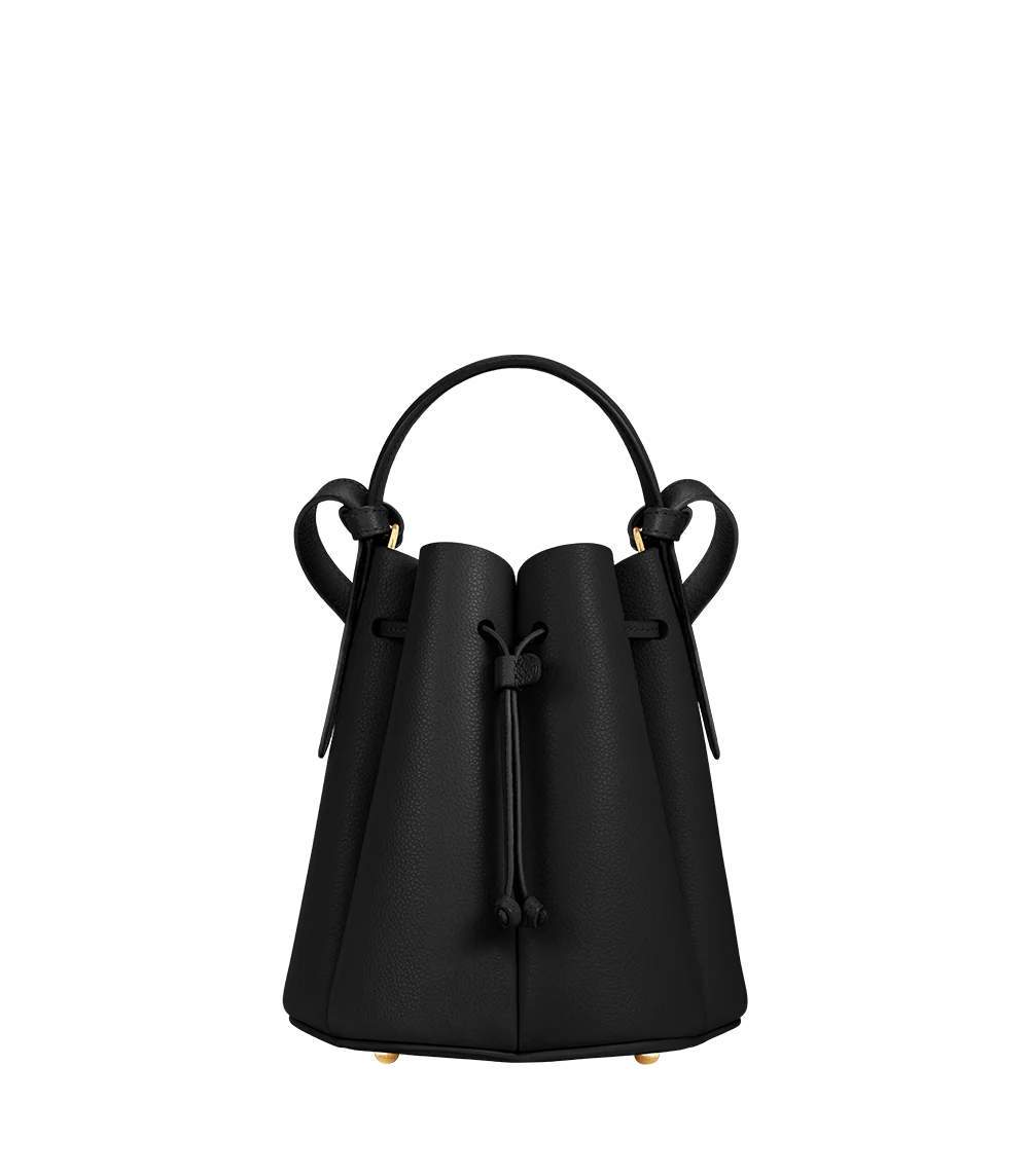🔥 Polène Paris Inspired Bucket Bag – Black Textured Leather Edition 🔥