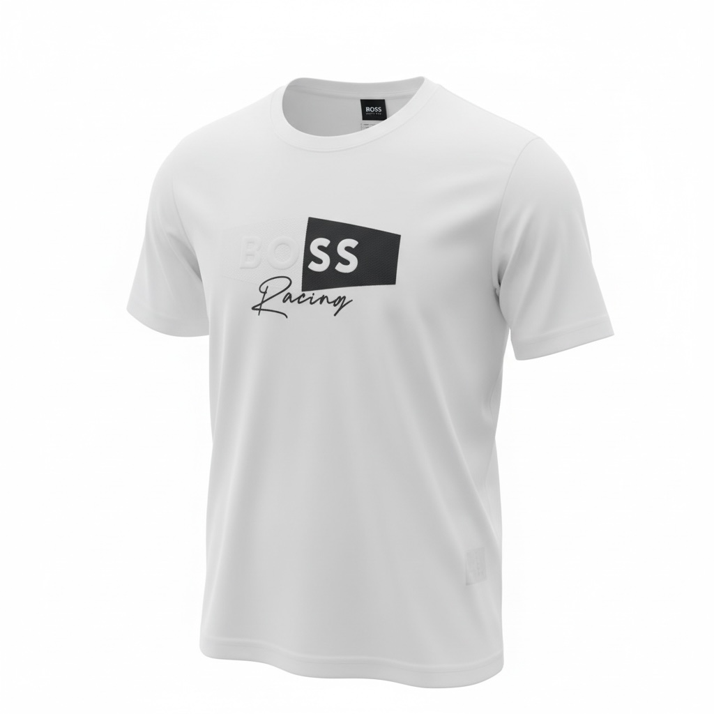 BOSS Racing White Logo T-Shirt 🤍🏁 Modern Sport Luxe