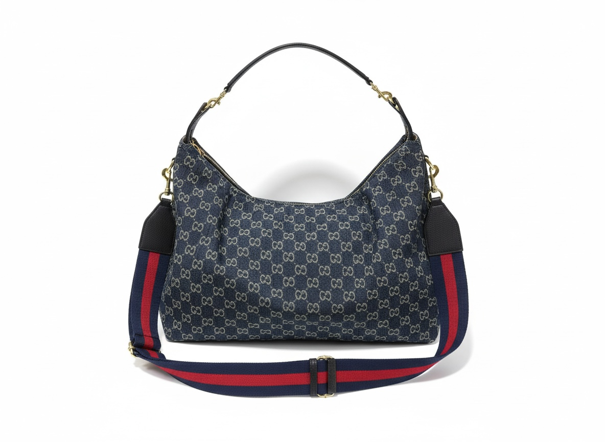 GUCCI GG Denim Shoulder Bag 💙✨ | Web Strap Street Luxury