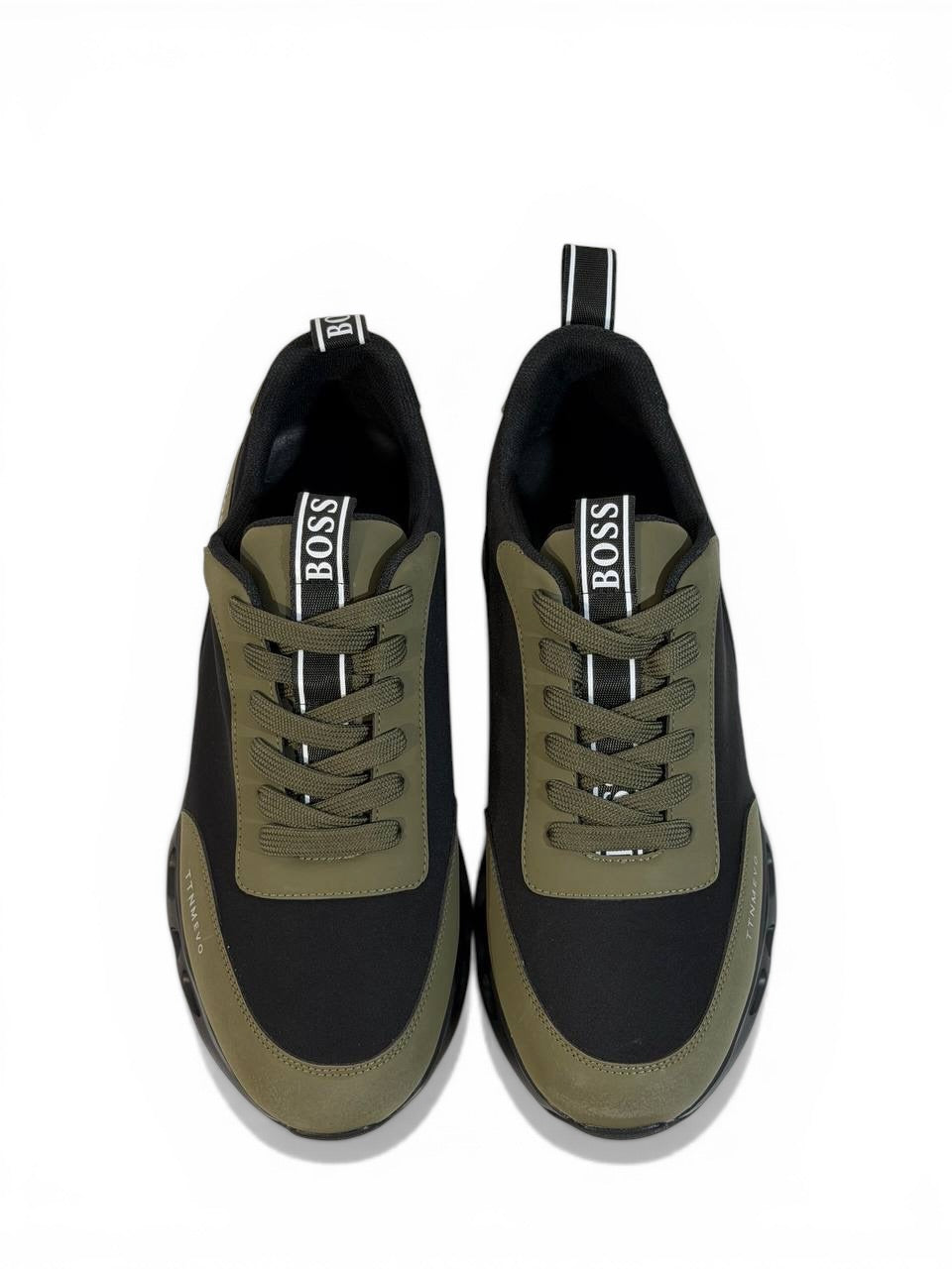 BOSS Two-Tone Sneakers 🖤🟢 | Sport Luxe Performance