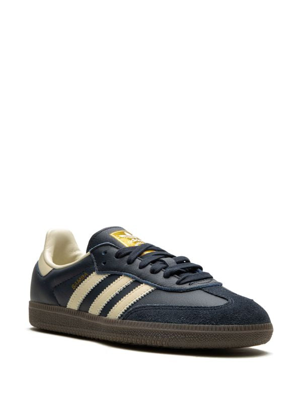 adidas Samba navy cream trainers side and sole views