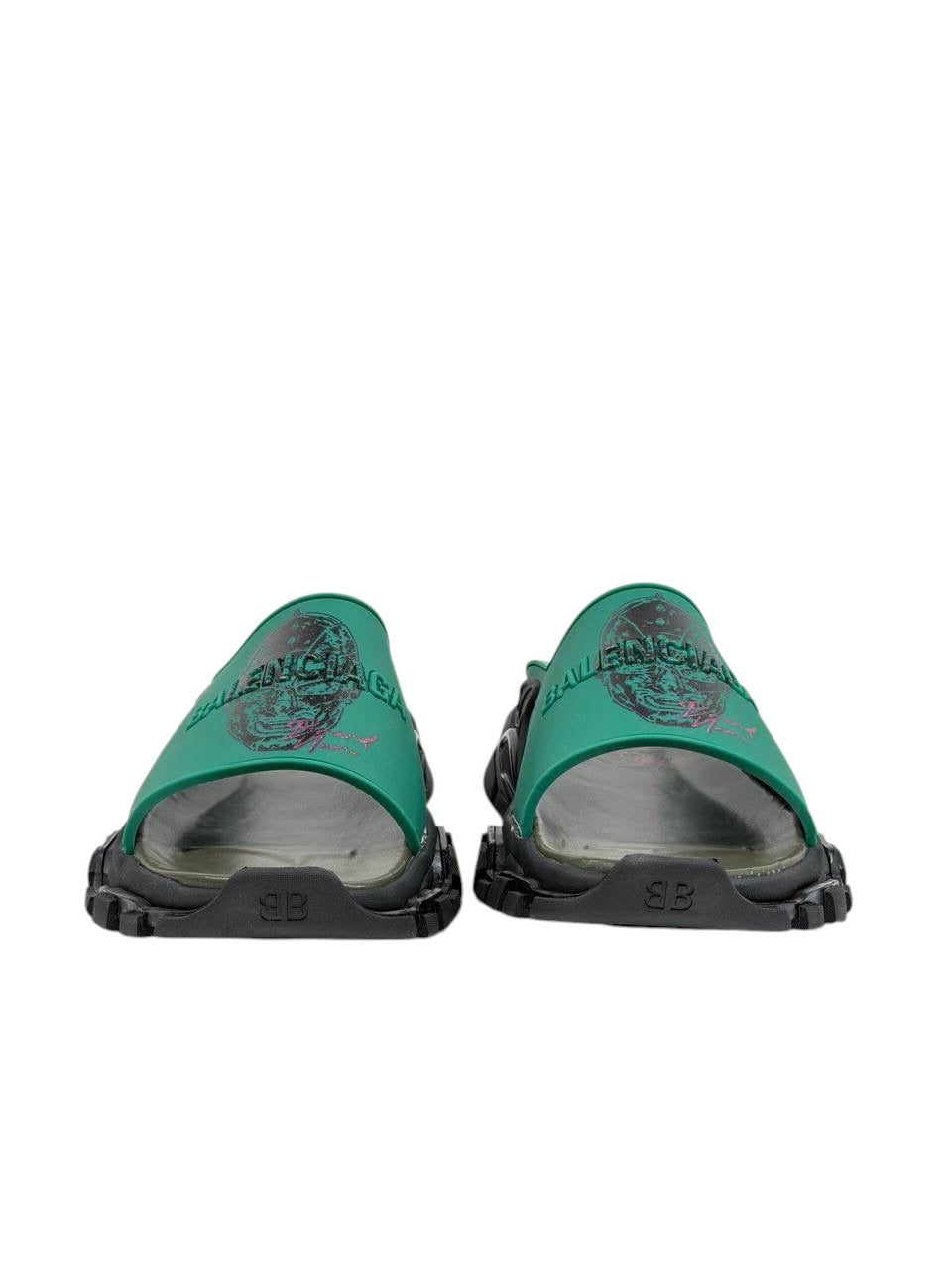 Balenciaga Graphic Slide Sandals – Green & Black Edition 💚🔥