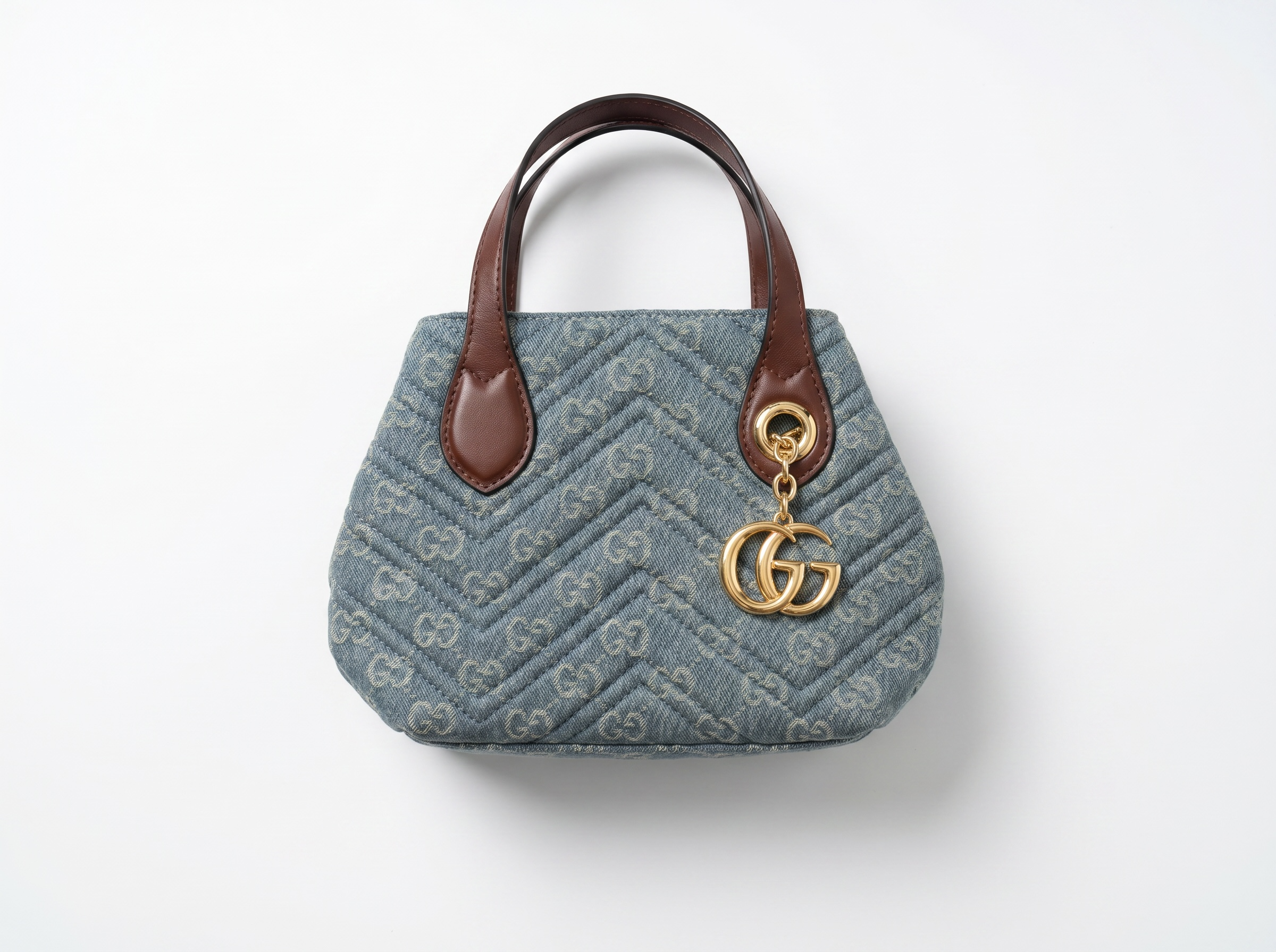Gucci GG Denim Matelassé Mini Tote Bag 💙✨