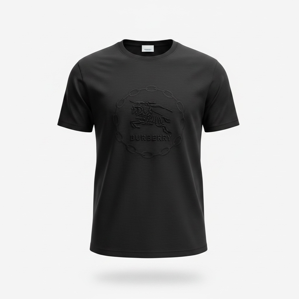 Burberry Black Embossed Logo T-Shirt 🖤✨ Ultra Minimal Edition