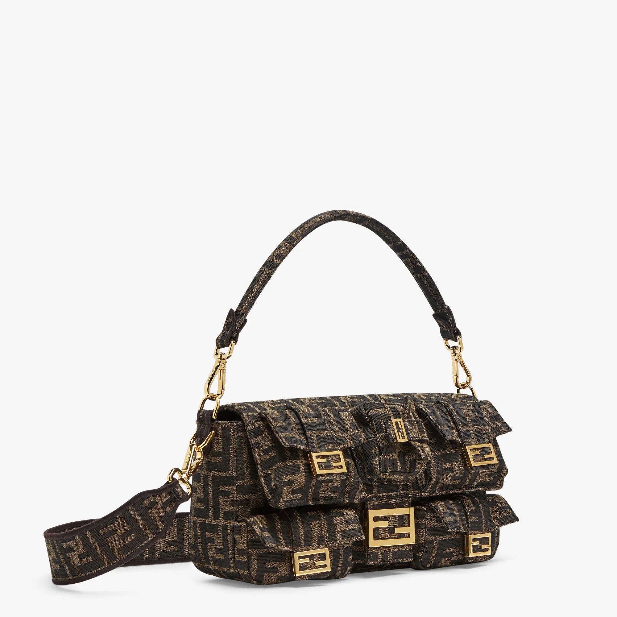 Fendi Baguette Multi-Pocket Bag – Monogram Canvas 🤎✨