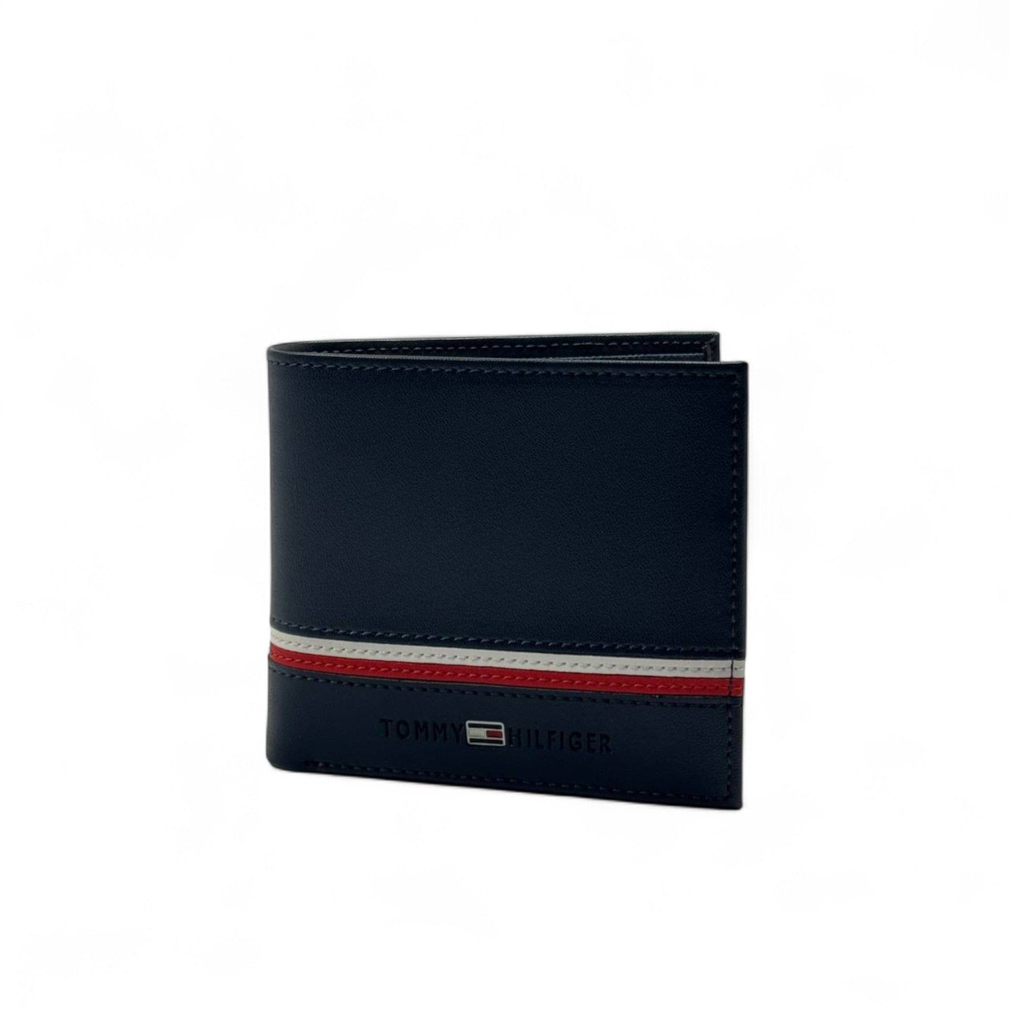 Tommy Hilfiger Navy Leather Wallet – Signature Stripe Edition 🇺🇸💼