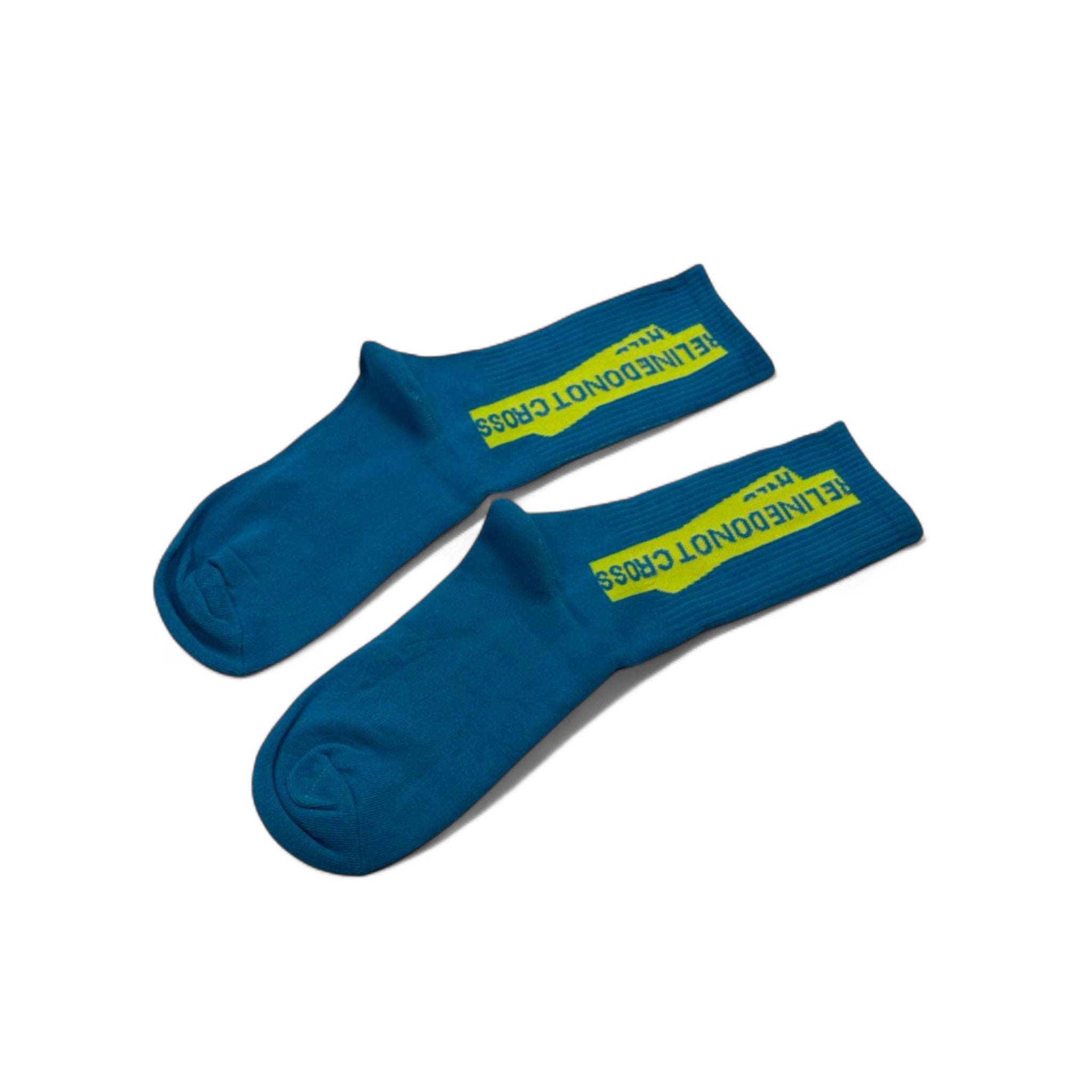 Off-White Style Arrow Logo Socks – Blue Edition