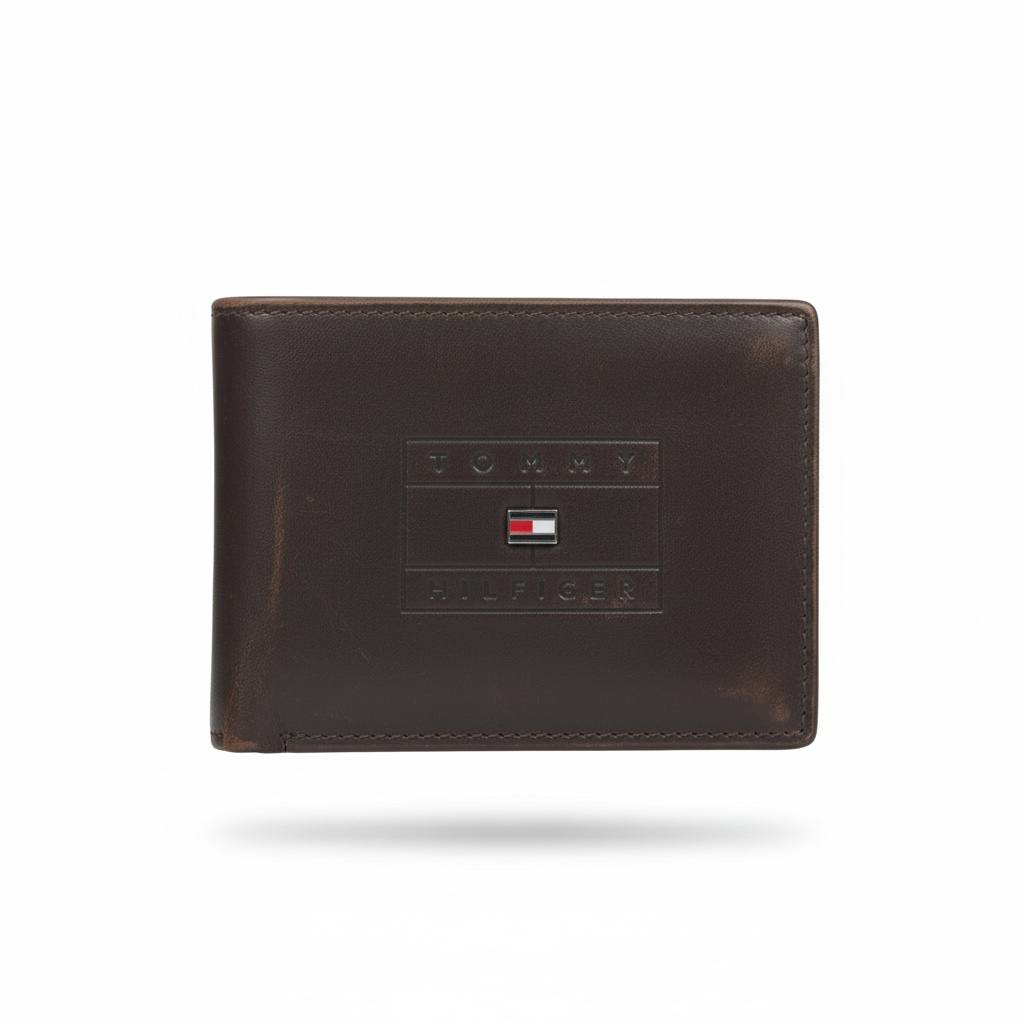 Tommy Hilfiger Classic Leather Bifold Wallet – Brown 🤎✨
