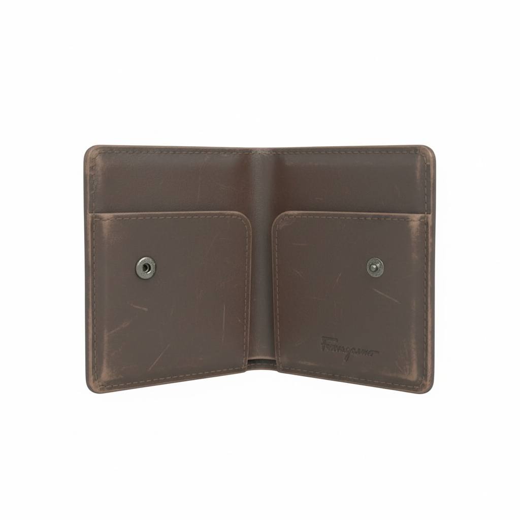 Salvatore Ferragamo Leather Bifold Wallet – Brown 🤎✨