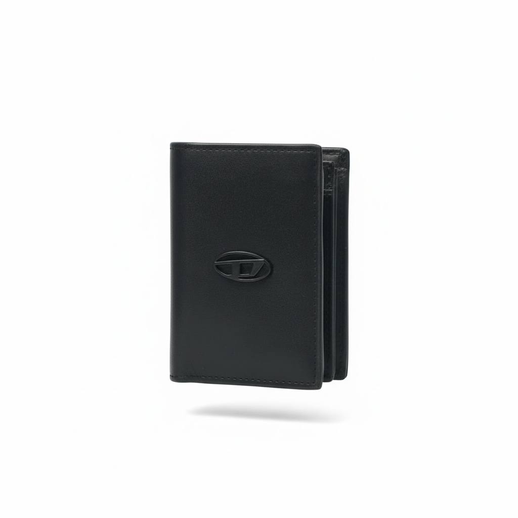 🔥🖤 DIESEL Men’s Leather Vertical Wallet – Black Power Edition 🖤🔥