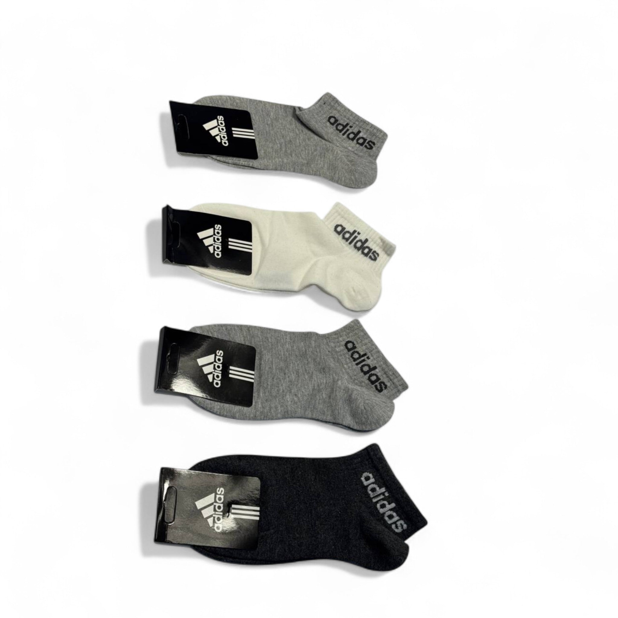 Adidas-Inspired Ankle Socks 4-Pack โฝ๐ฉถ | Athletic Comfort Meets Everyday Style