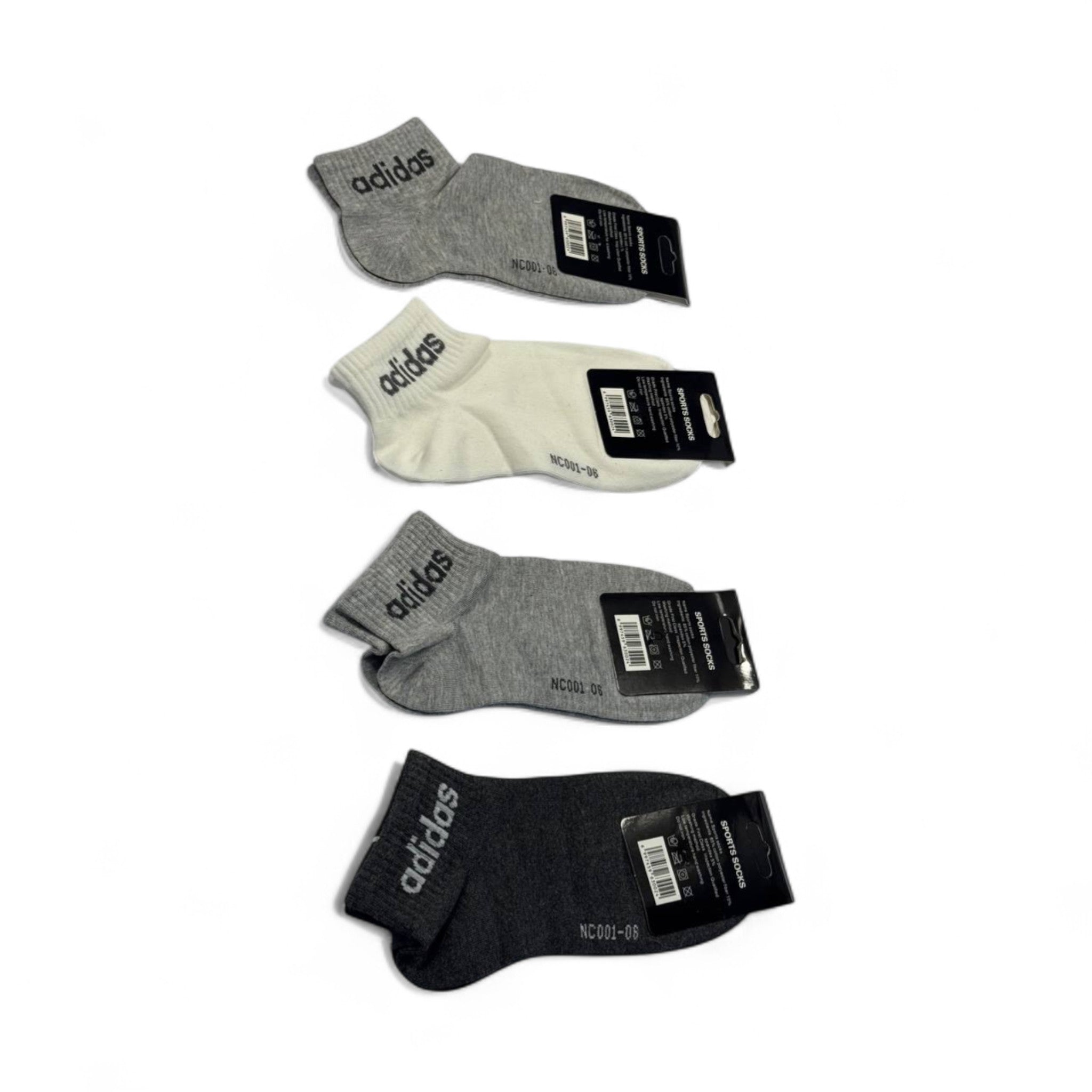 Adidas-Inspired Ankle Socks 4-Pack โฝ๐ฉถ | Athletic Comfort Meets Everyday Style