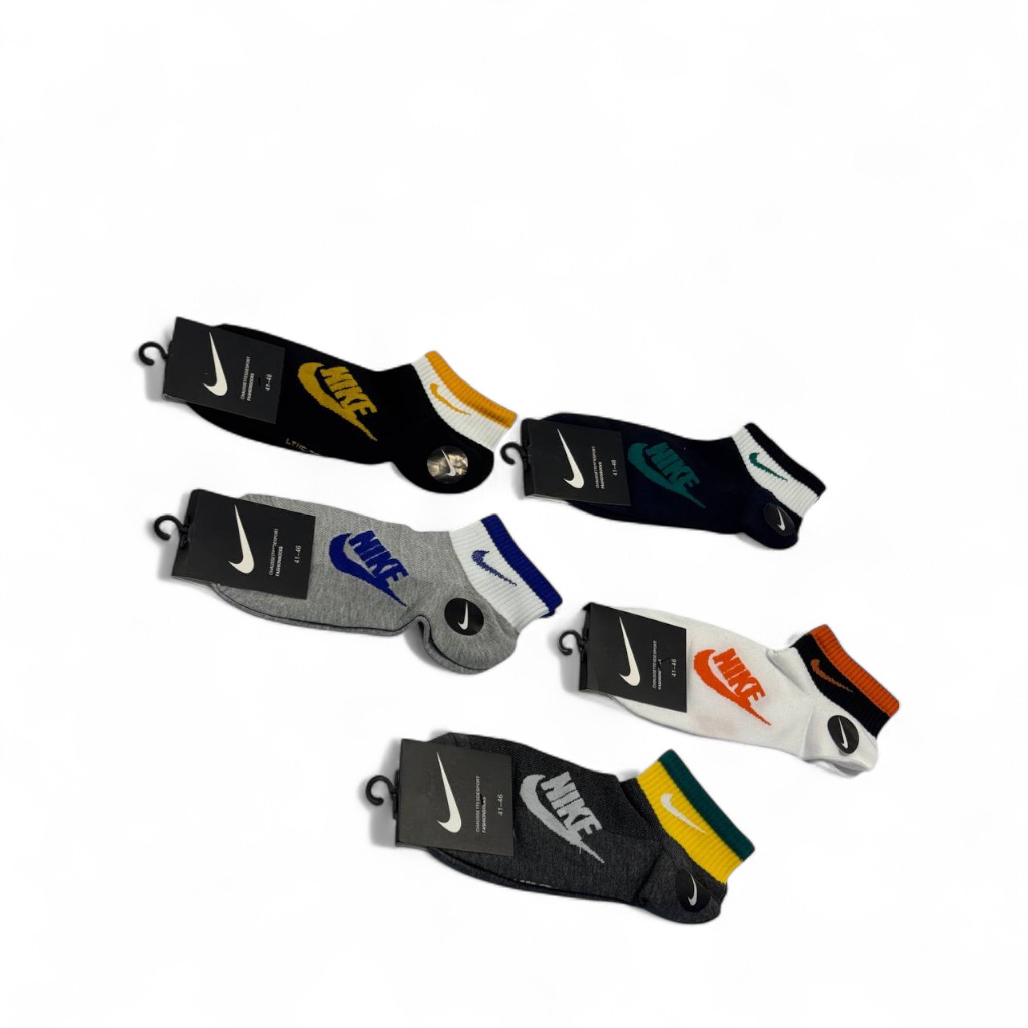 Nike-Inspired Color Swoosh Ankle Socks 6-Pack 🎯👟 | Vibrant Style Meets Athletic Comfort