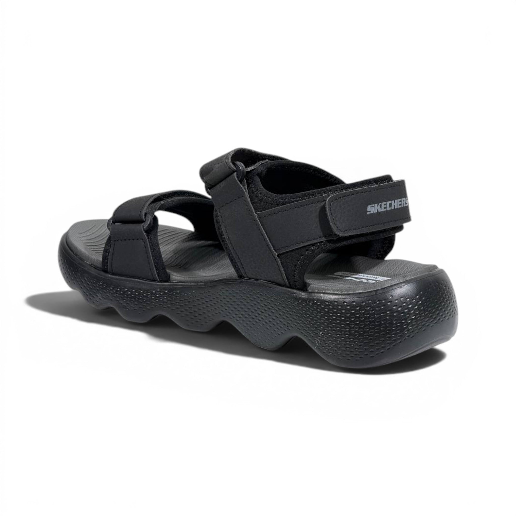 Skechers All Black Comfort Trekking Sandals – Lightweight Adjustable Outdoor Sandals For Men 🖤👣