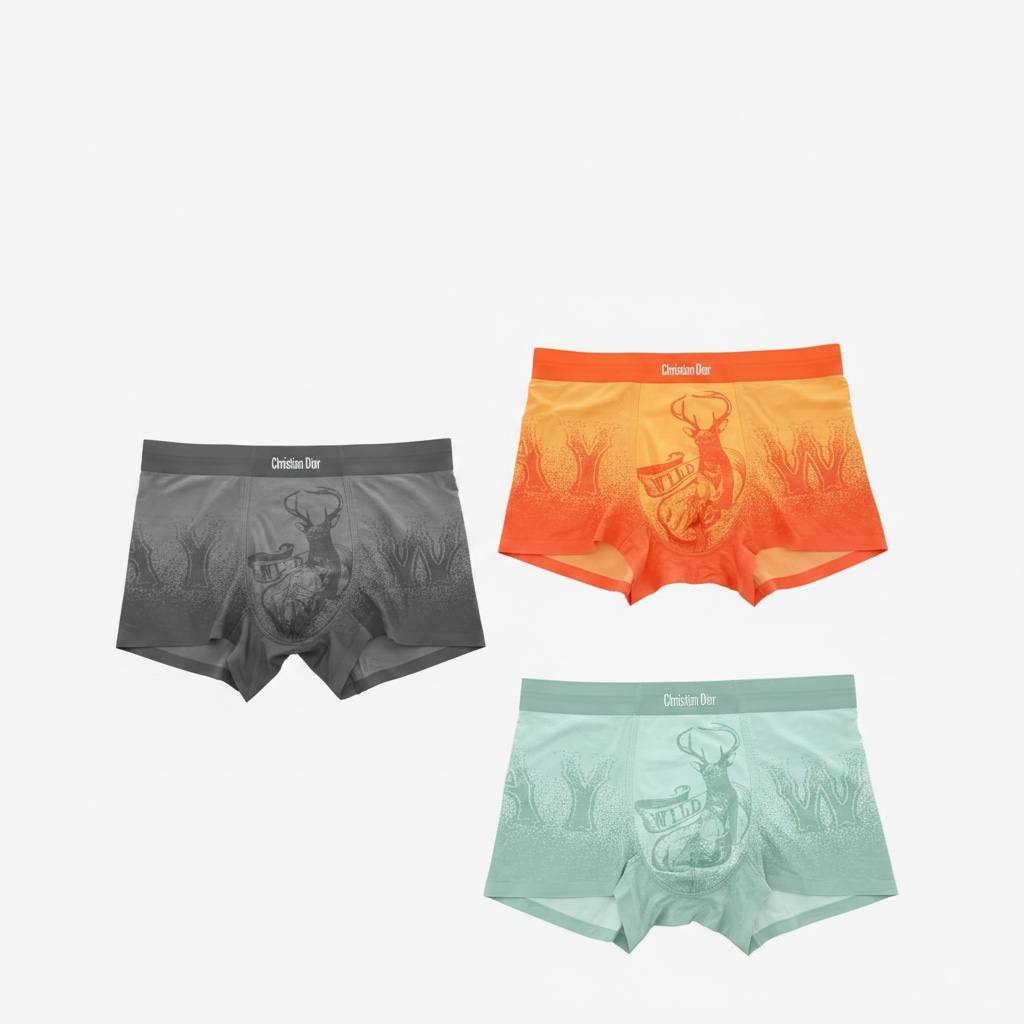 Christian Dior Wild Edition Premium Boxer Briefs Set – Luxury Statement Collection 🦌✨
