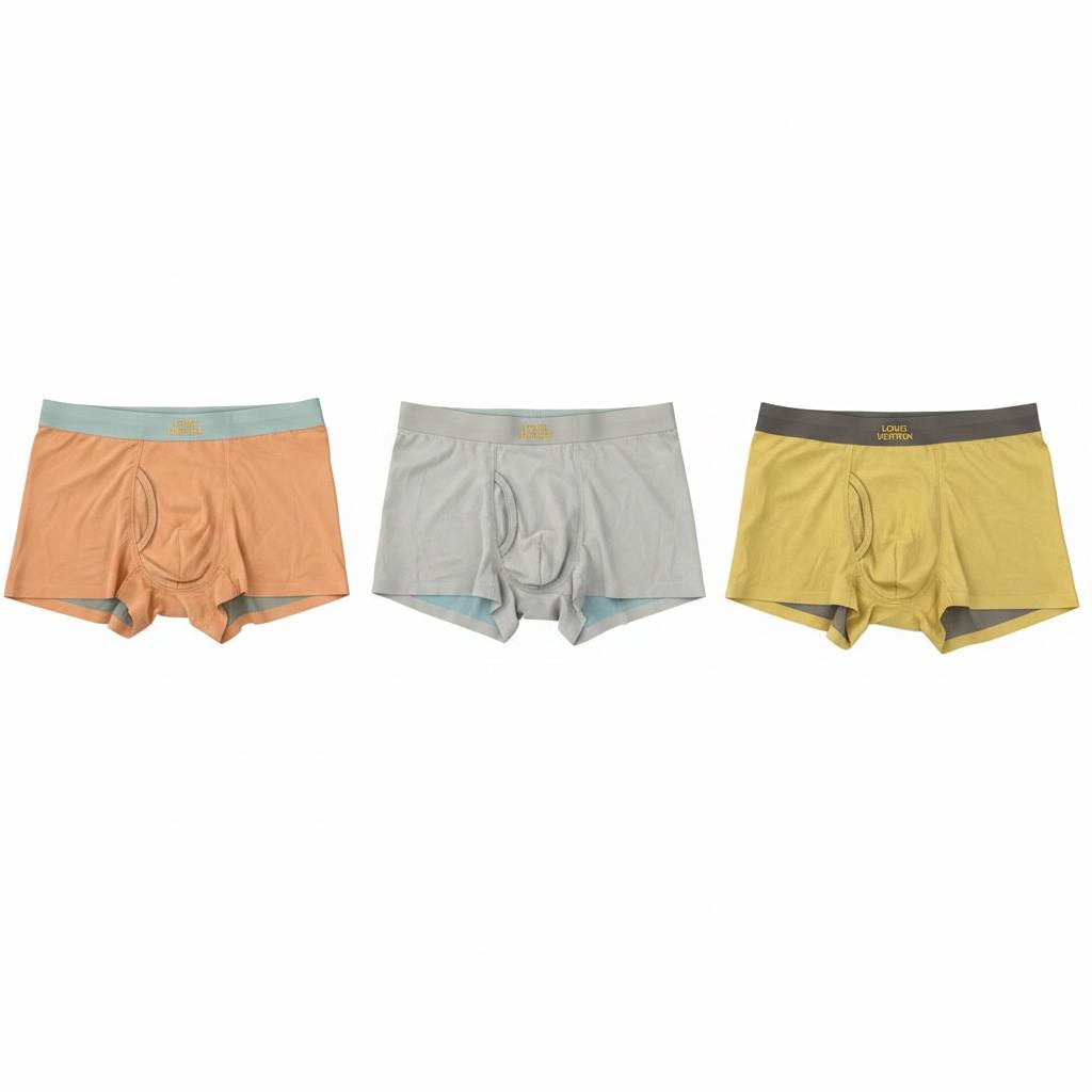 LOUIS VUITTON Premium Ice Silk Boxer Briefs Set – Luxury Essential Collection ✨🌈