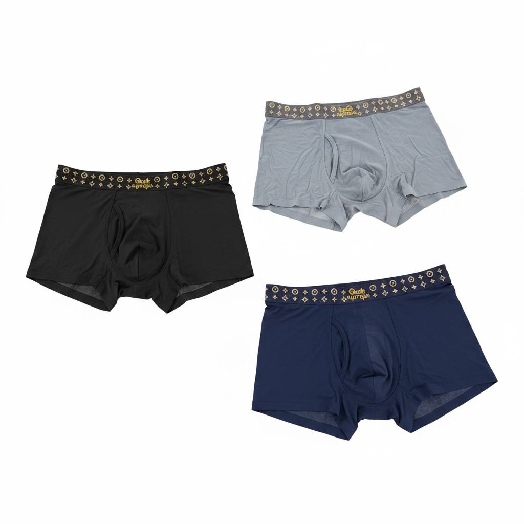 LOUIS VUITTON Monogram Ice Silk Boxer Briefs Set – Luxury Comfort Collection 🖤💎