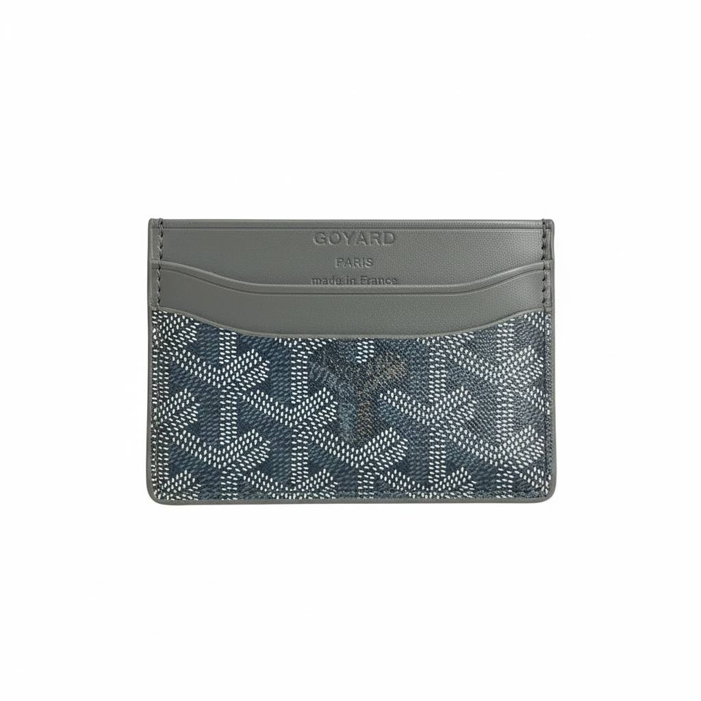 ✨🩶 GOYARD Paris Signature Card Holder – Grey Chevron Classic 🩶✨