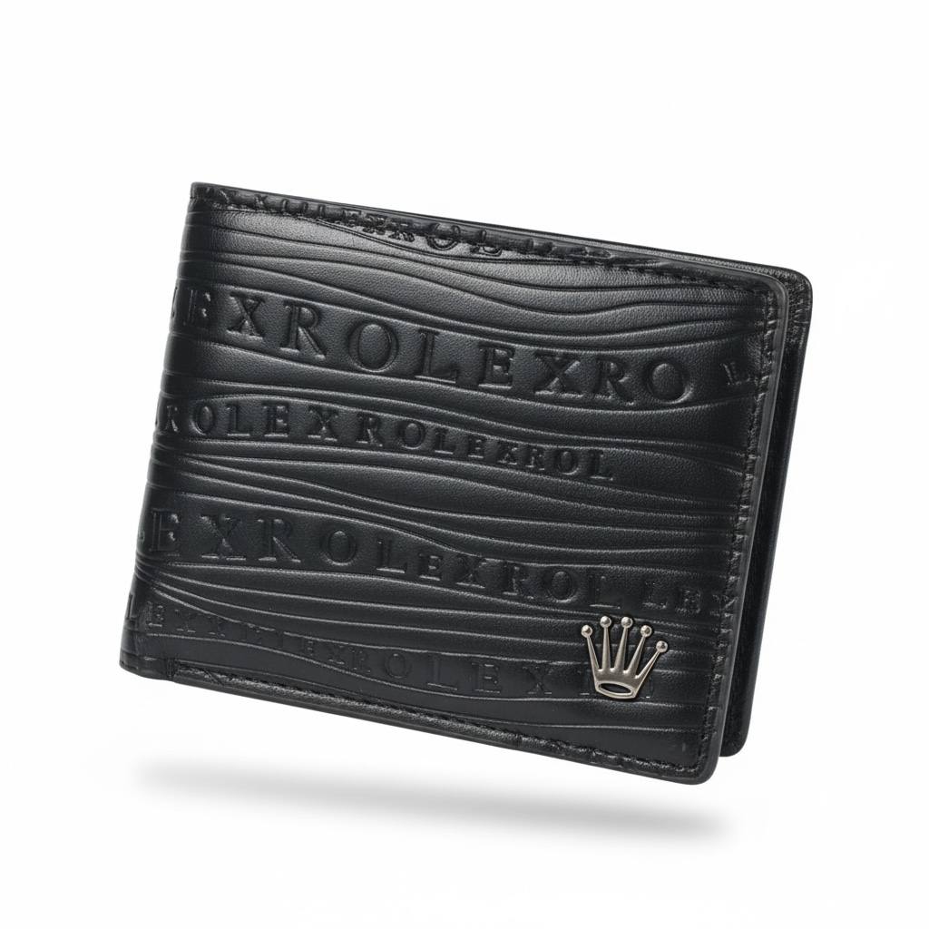 ๐ค๐ Rolex Embossed Leather Wallet โ Signature Black Edition