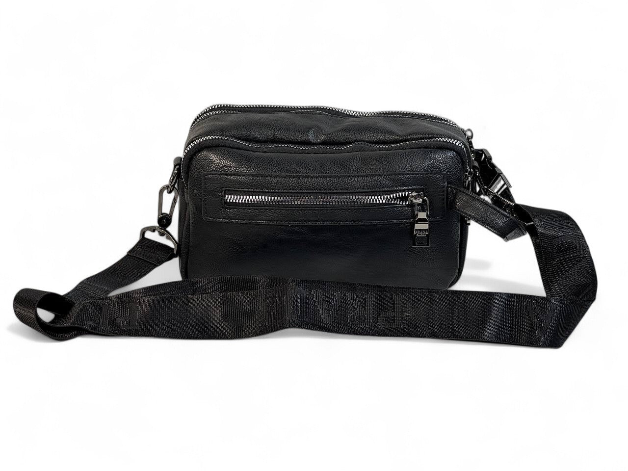 PRADA Black Leather Crossbody Bag 🖤 | Luxury Minimalist Belt Pouch for Everyday Elegance