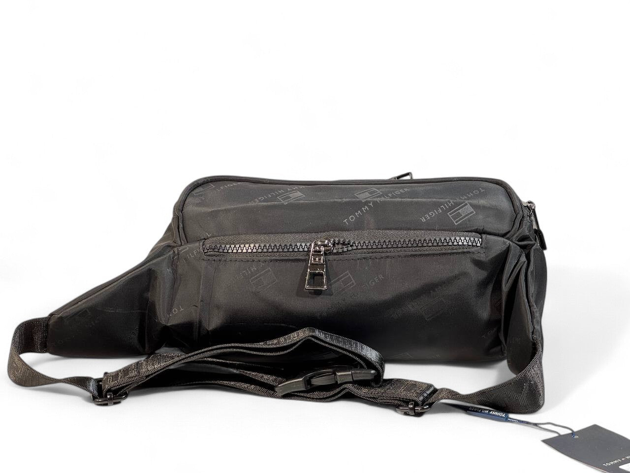 Tommy Hilfiger Black Monogram Belt Bag 🖤 | Sleek Crossbody for Everyday Style