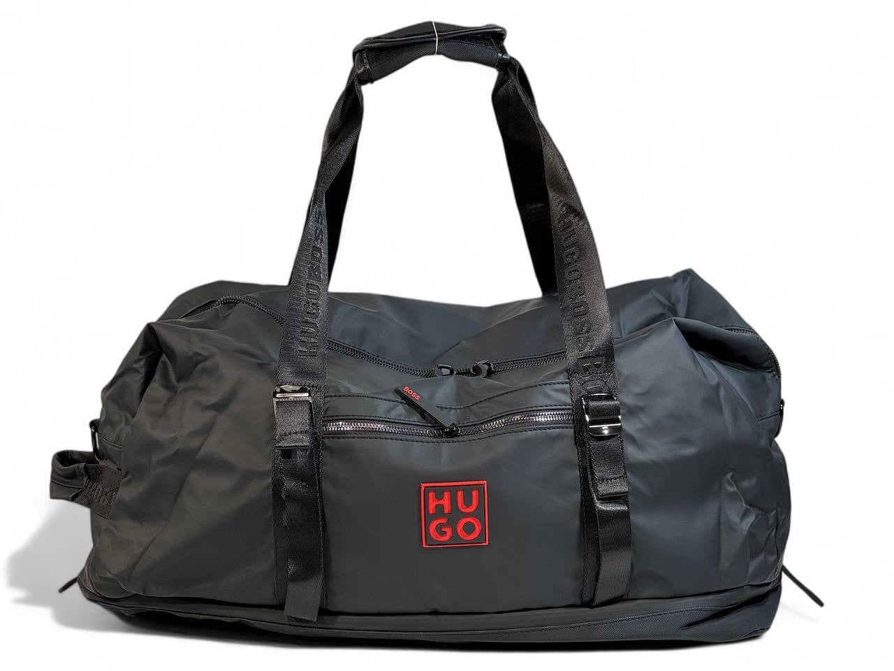 HUGO BOSS Black Duffle Bag 🖤 | Signature Red Logo Travel & Gym Bag