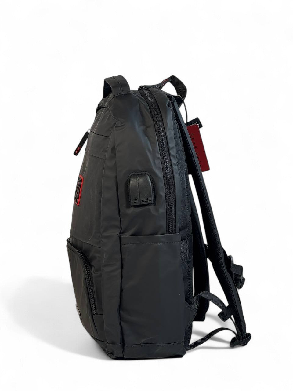 HUGO BOSS Black Backpack 🎒 | Red Logo Designer Bag for Work, Travel & Daily Use