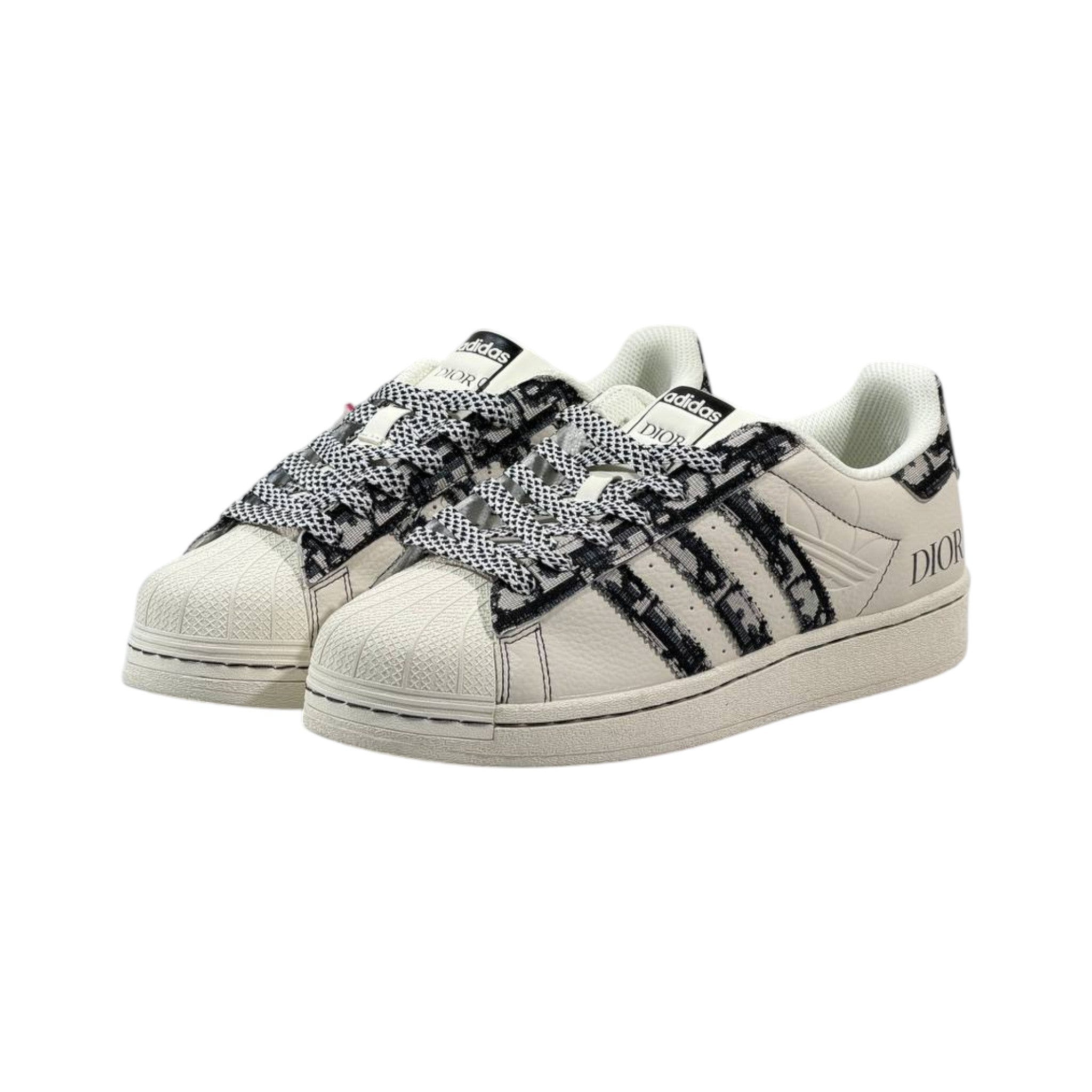 🤍🖤 Adidas x Dior Superstar Luxury Sneakers 👟✨