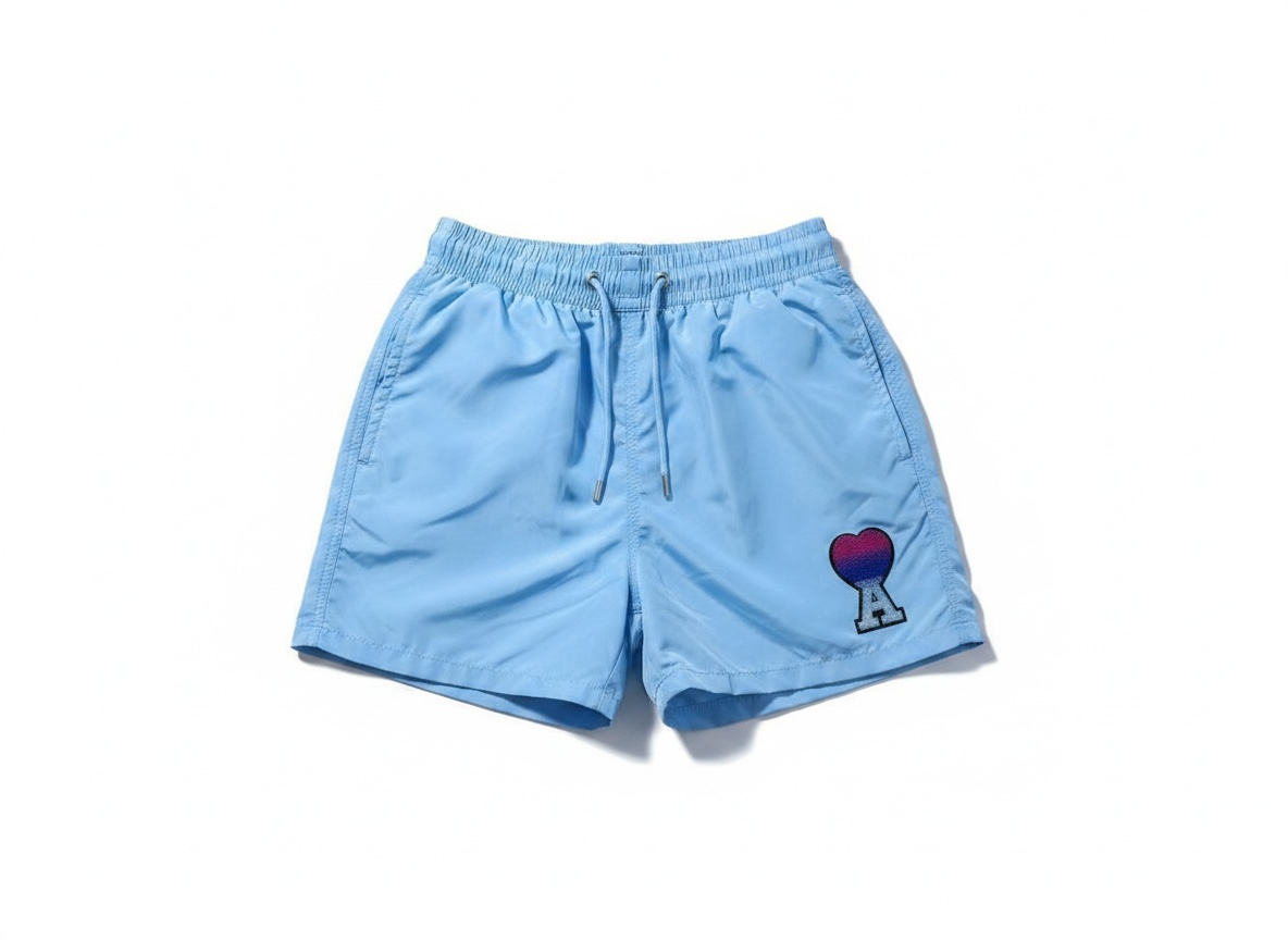 AMI Paris Baby Blue Swim Shorts 🌴💎