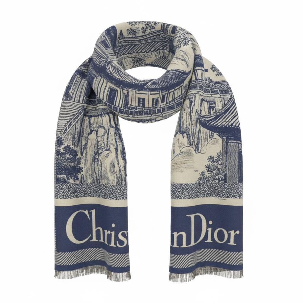 Christian Dior Toile Scarf 🧣💙 | Heritage Blue Luxury