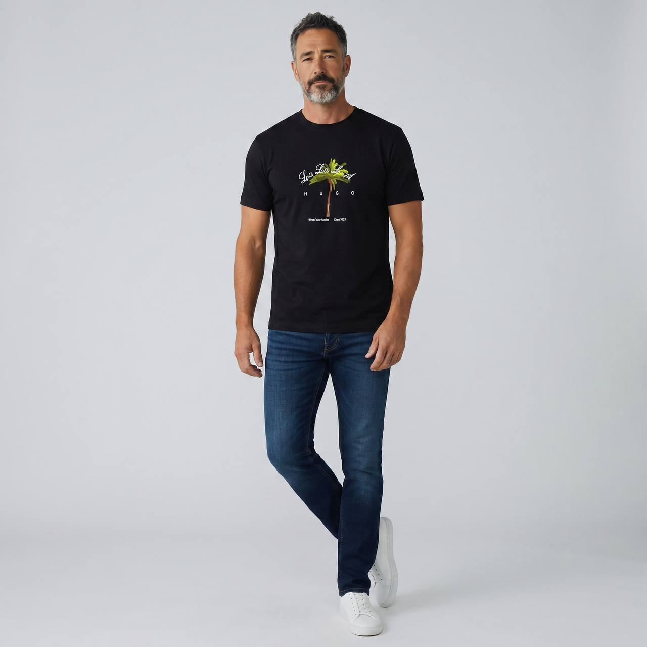 HUGO Palm Graphic T-Shirt – Midnight Black 🌴🖤