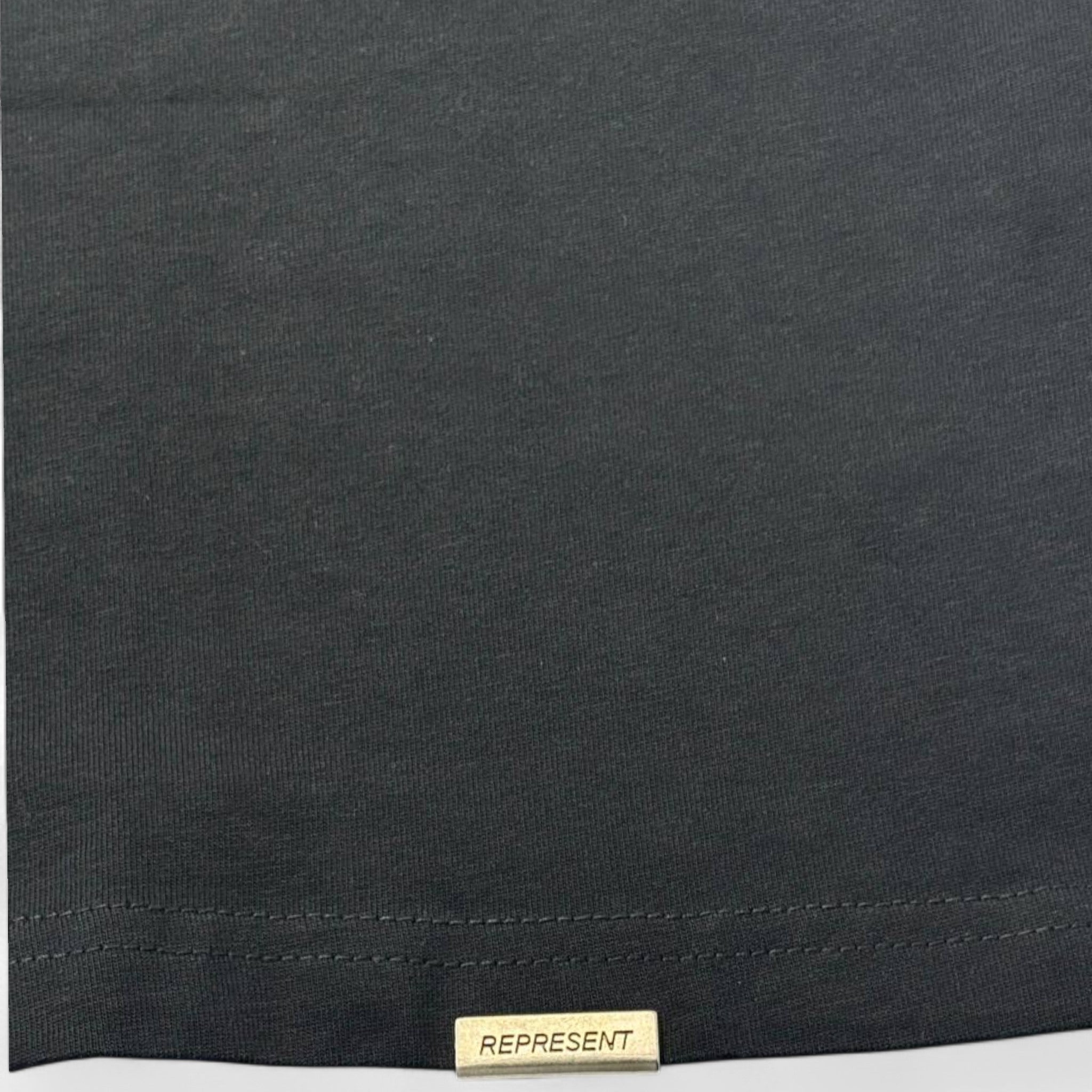 🔥 Represent x Belstaff “R Flames” Tee – Washed Black Collab Edition 🖤🔥