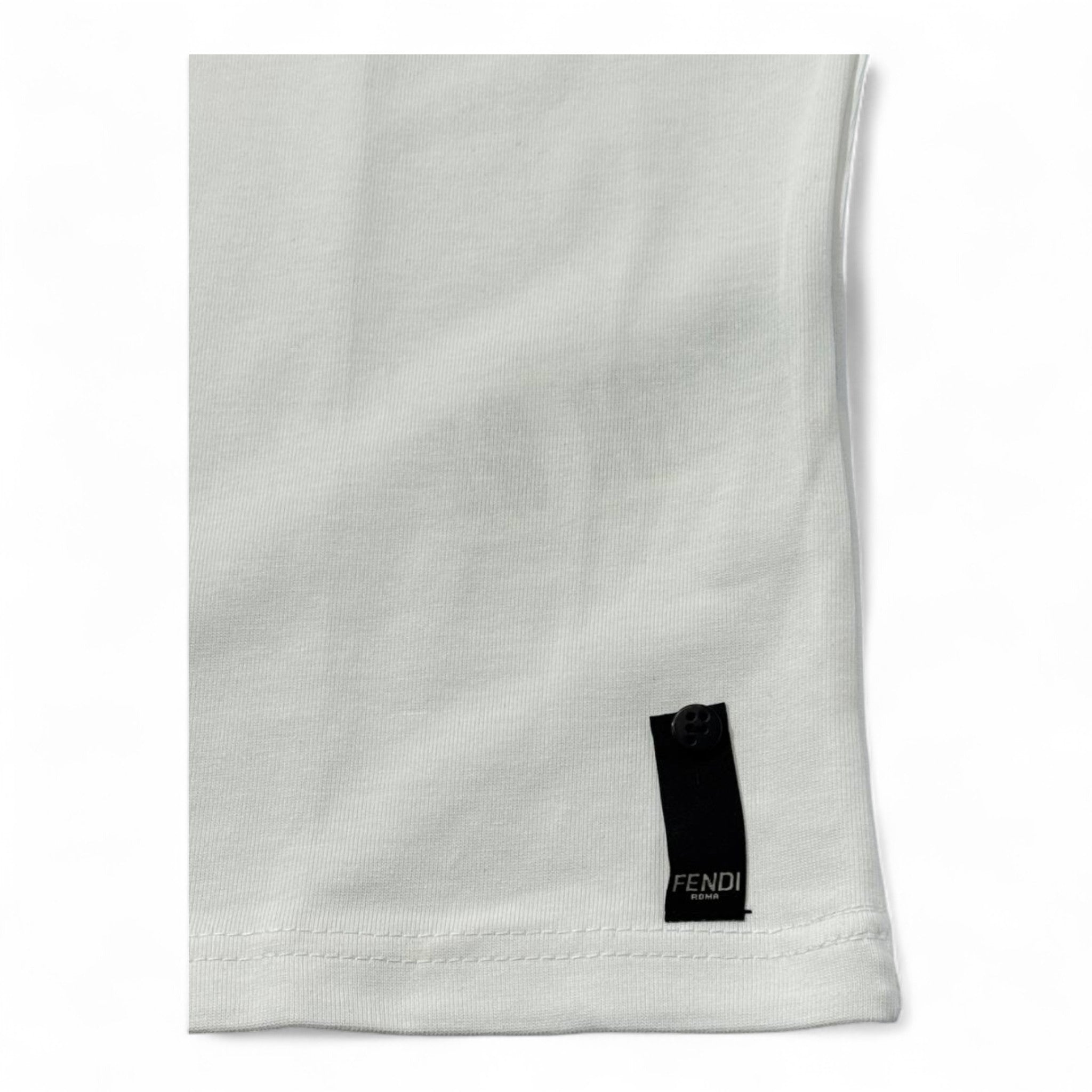 🤍 Fendi Mini Patch Icon Tee – White Edition 🎯🍕🧵