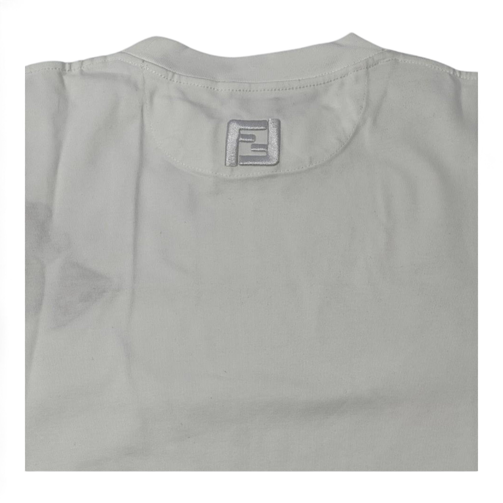 🤍 Fendi Mini Patch Icon Tee – White Edition 🎯🍕🧵