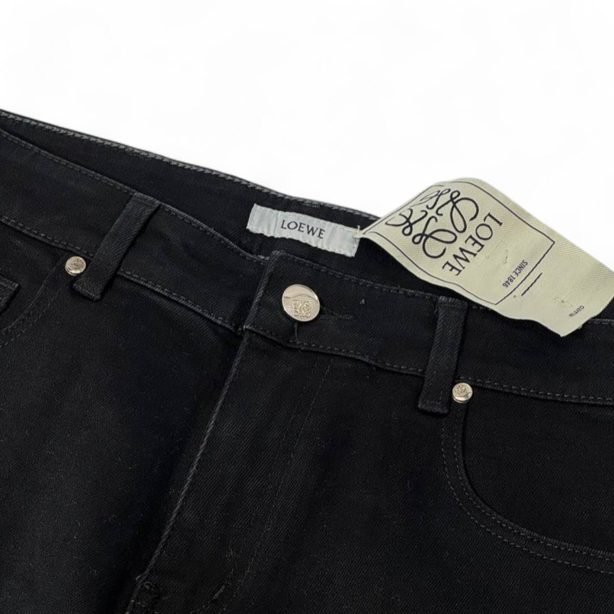 🖤 LOEWE Black Slim Denim Jeans – Sculpted Elegance in Motion 🧵