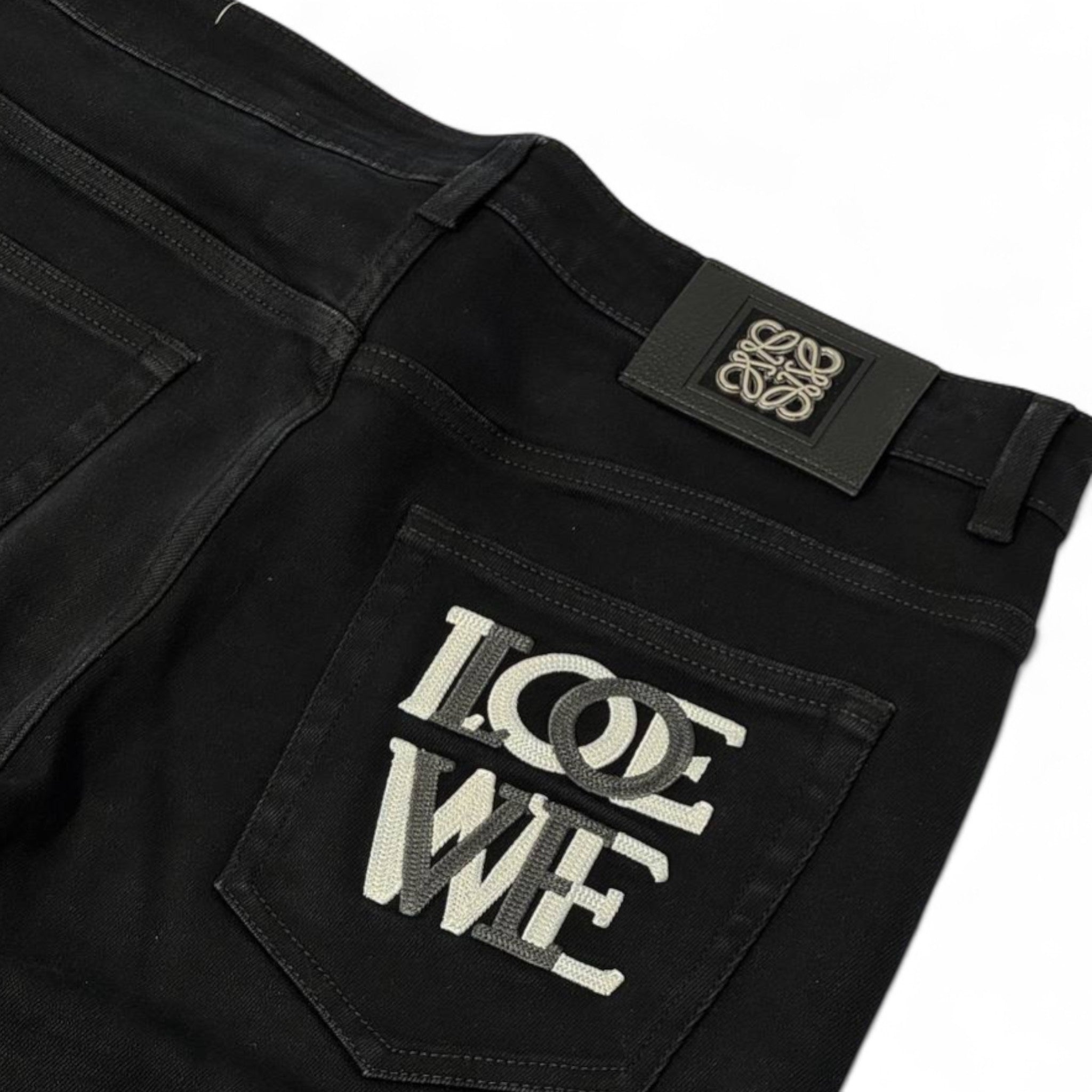 🖤 LOEWE Black Slim Denim Jeans – Sculpted Elegance in Motion 🧵