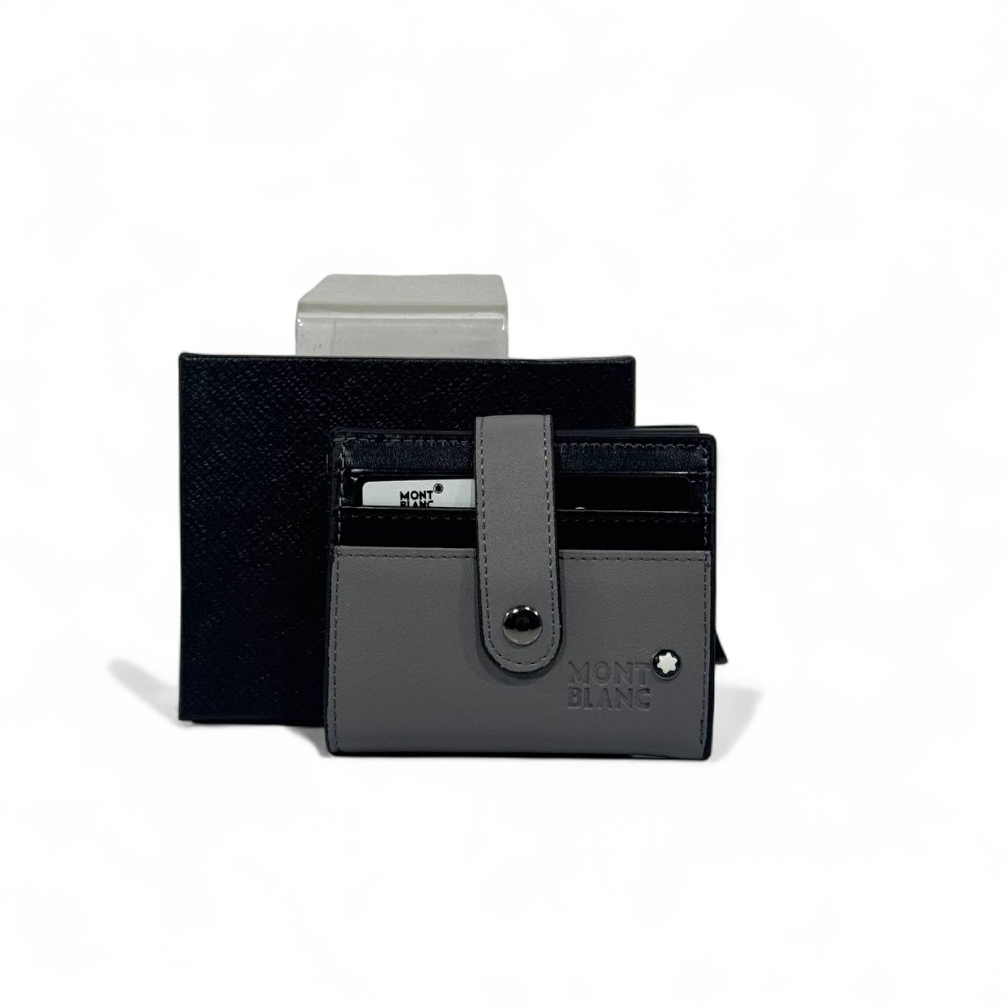 🩶 Montblanc Grey & Black Card Holder – Modern Luxury in Every Detail