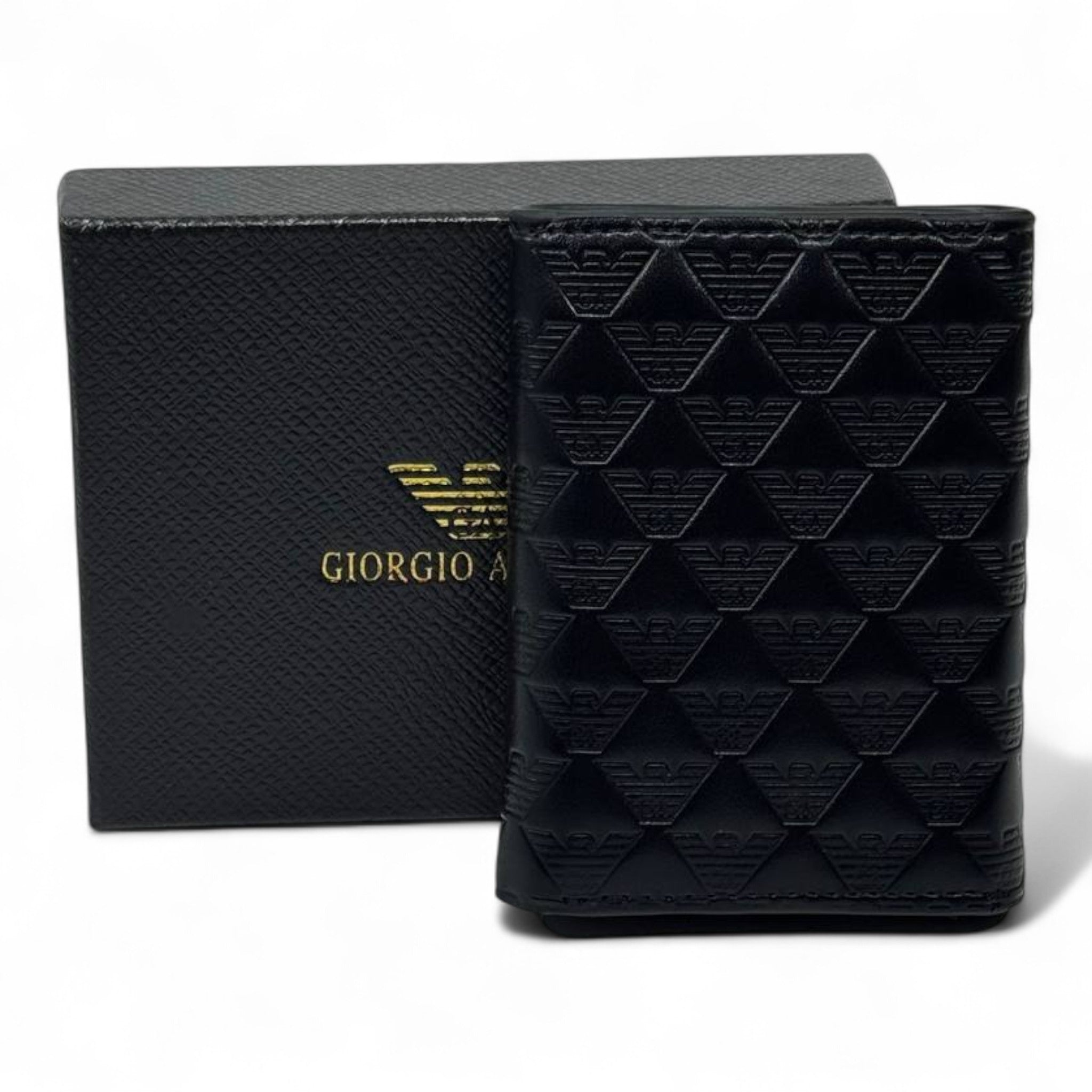 🖤 Giorgio Armani Black Embossed Wallet – Italian Craft, Modern Prestige