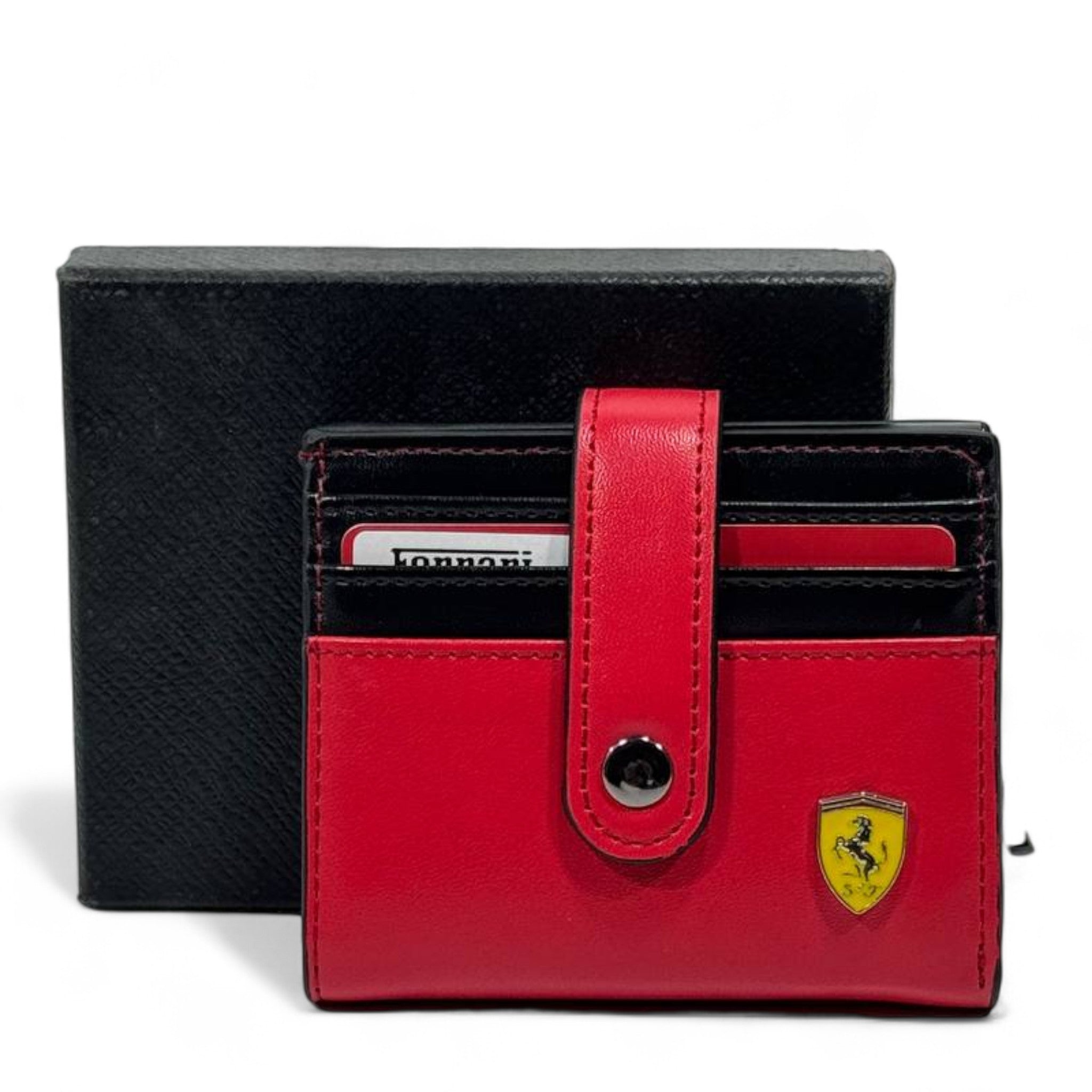 ❤️ Ferrari Red Leather Card Holder – Bold Power, Italian Precision