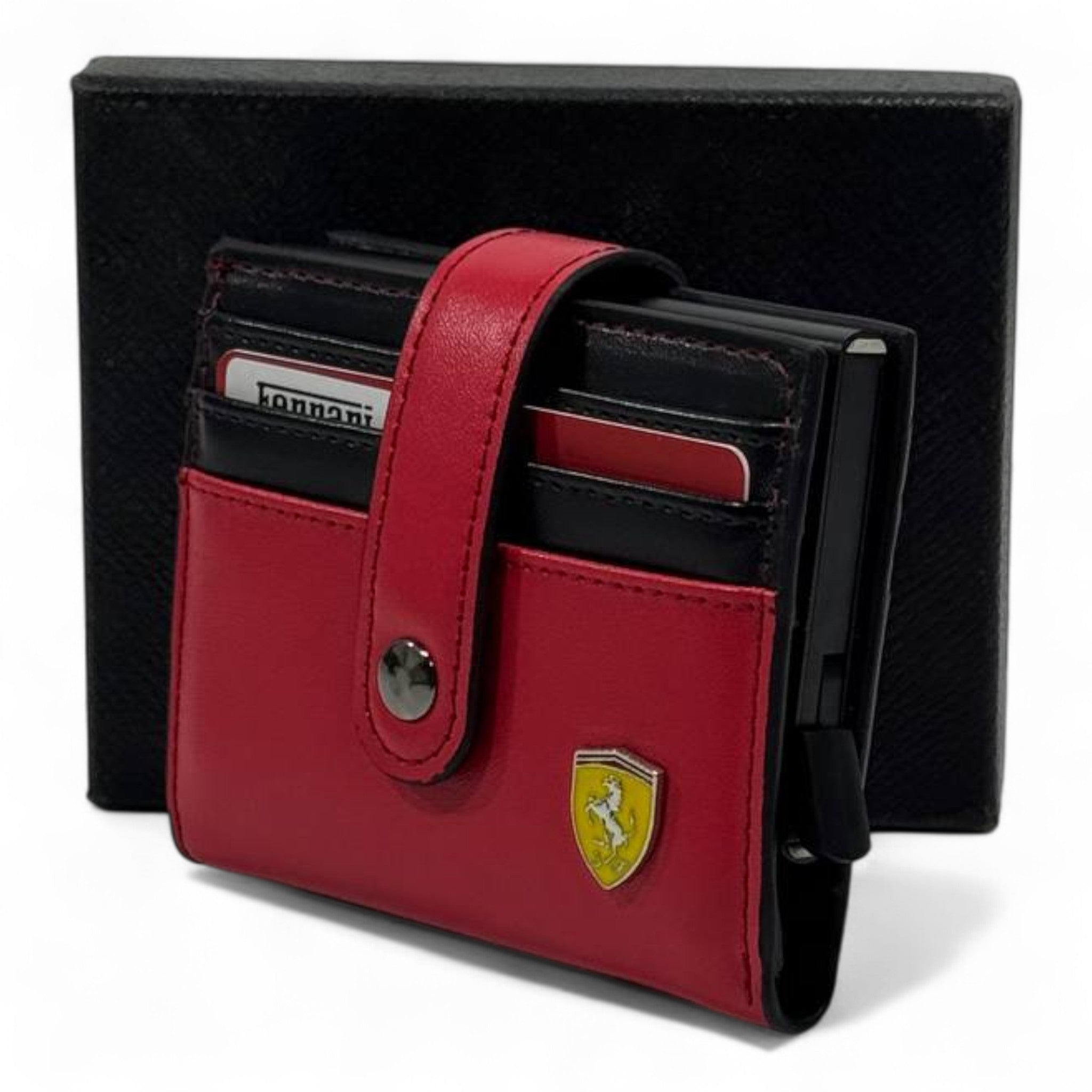 ❤️ Ferrari Red Leather Card Holder – Bold Power, Italian Precision