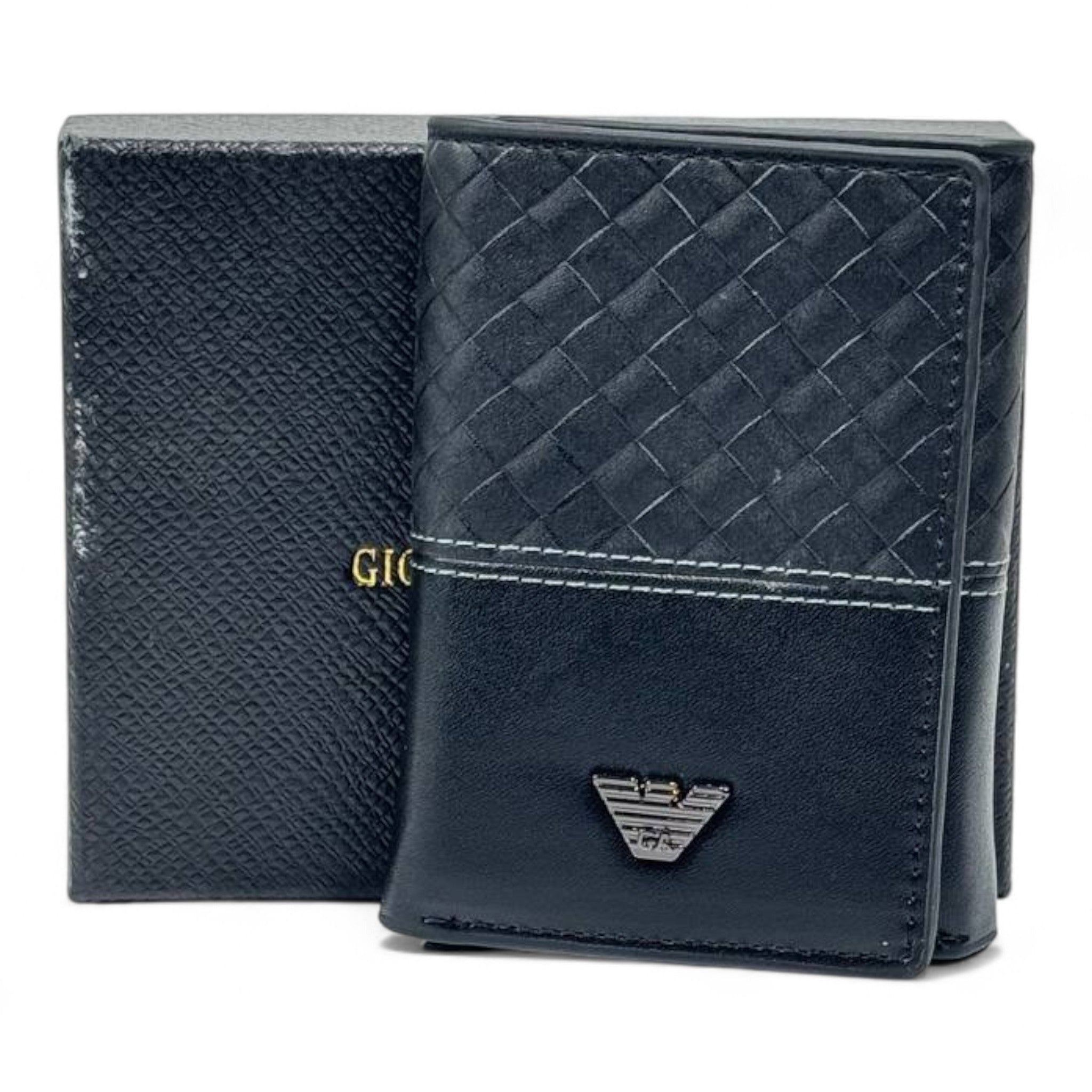 🖤 Giorgio Armani Woven Leather Wallet – Italian Texture, Timeless Taste