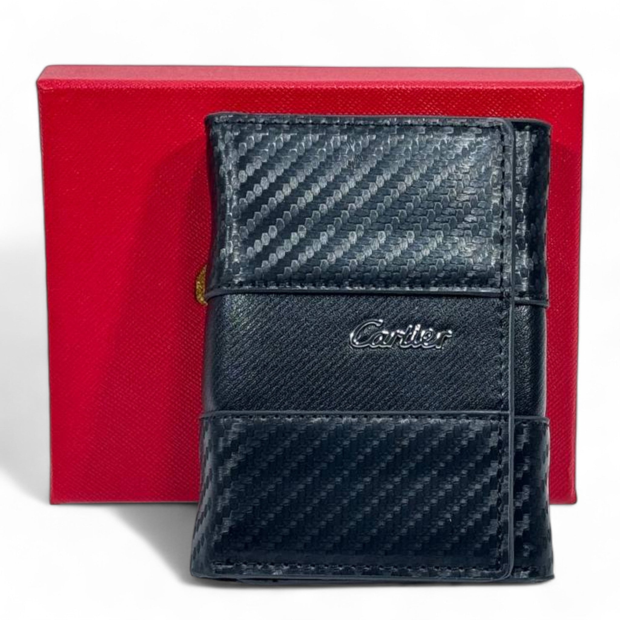 🖤 Cartier Carbon-Texture Wallet – Prestige in Every Detail