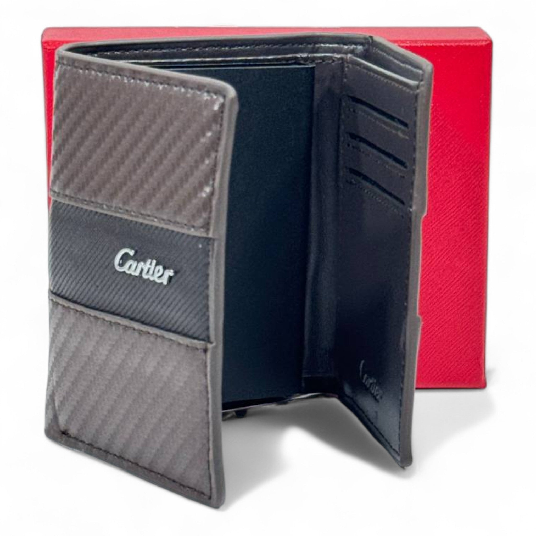 🤎 Cartier Carbon Brown Wallet – Bold Texture, Timeless Prestige