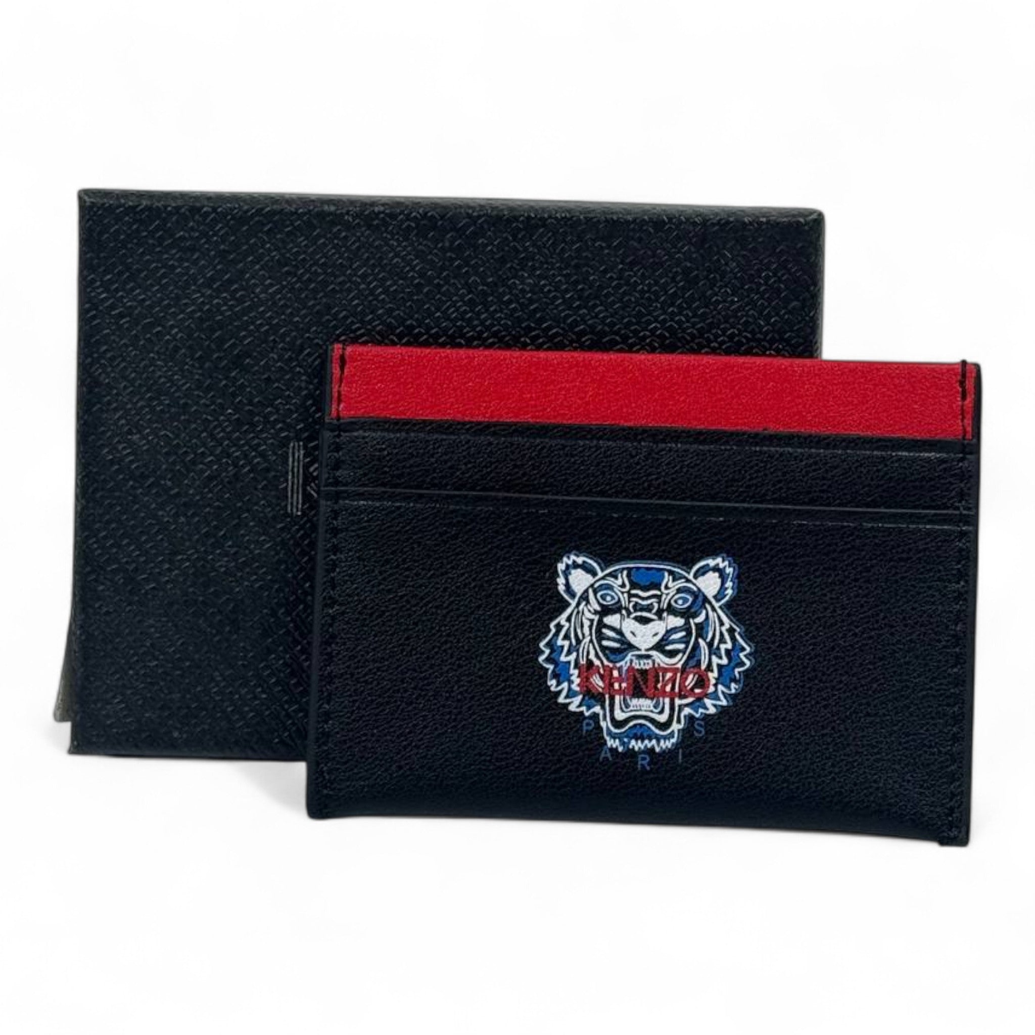 🐅 Kenzo Paris Black & Red Tiger Card Holder – Bold, Urban, Iconic