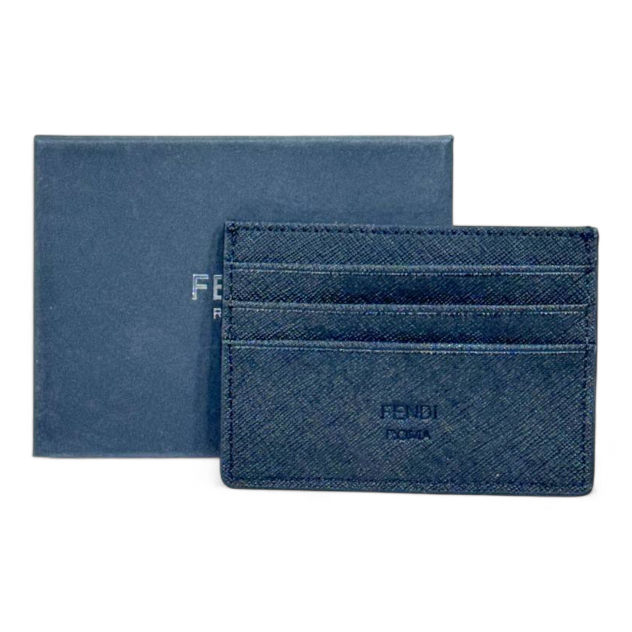🖤 Fendi Monster Eyes Black Leather Card Holder – Bold Luxury in Every Detail