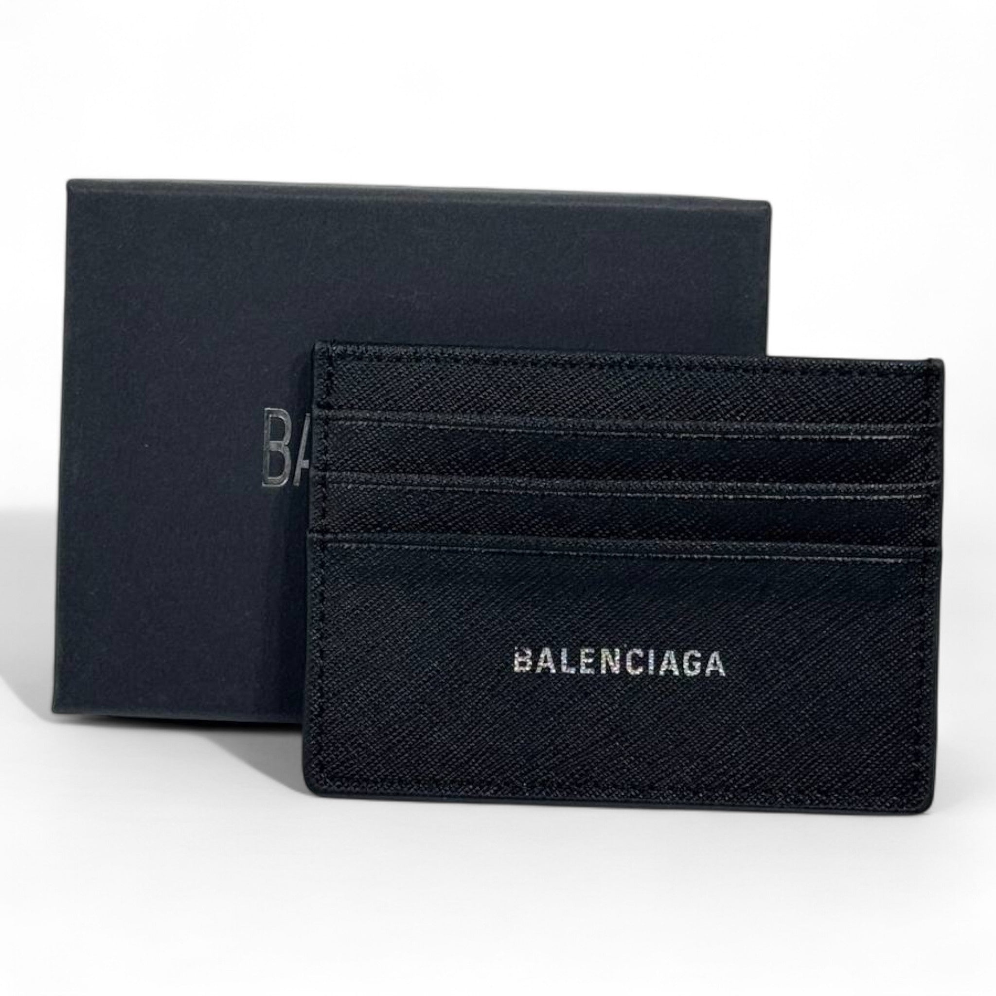 🖤 Balenciaga Classic Black Leather Card Holder – Minimalism at Its Finest
